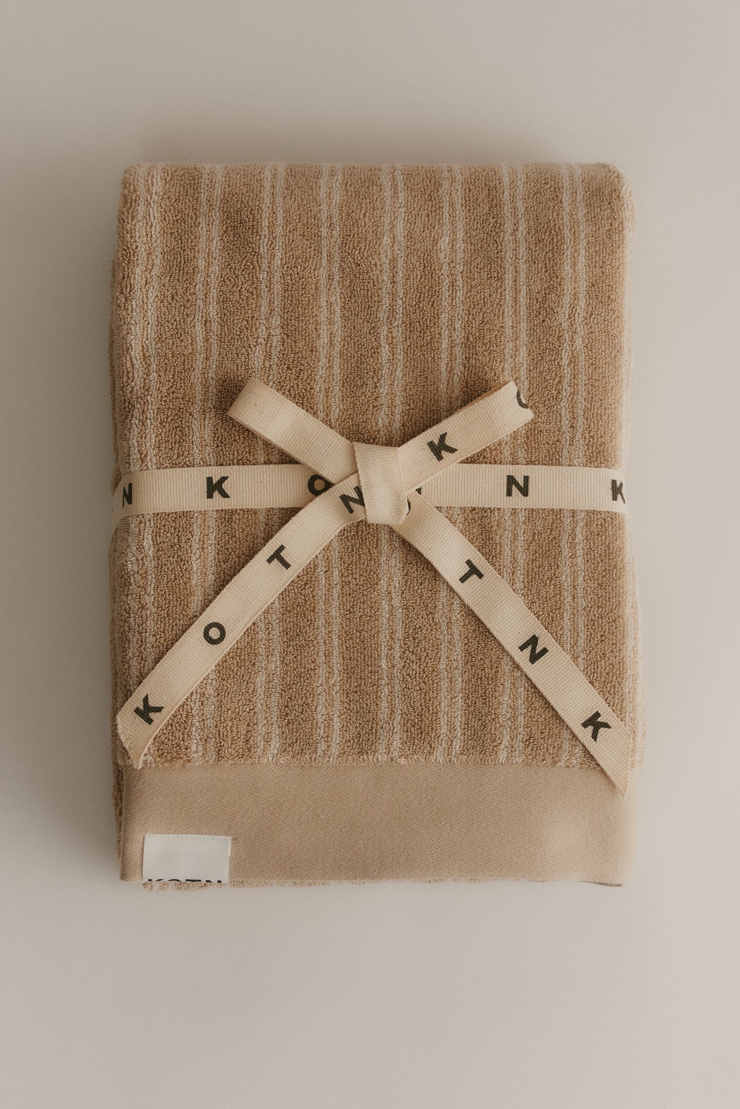 Egyptian Cotton Bath Sheet in Sand/Natural Stripe