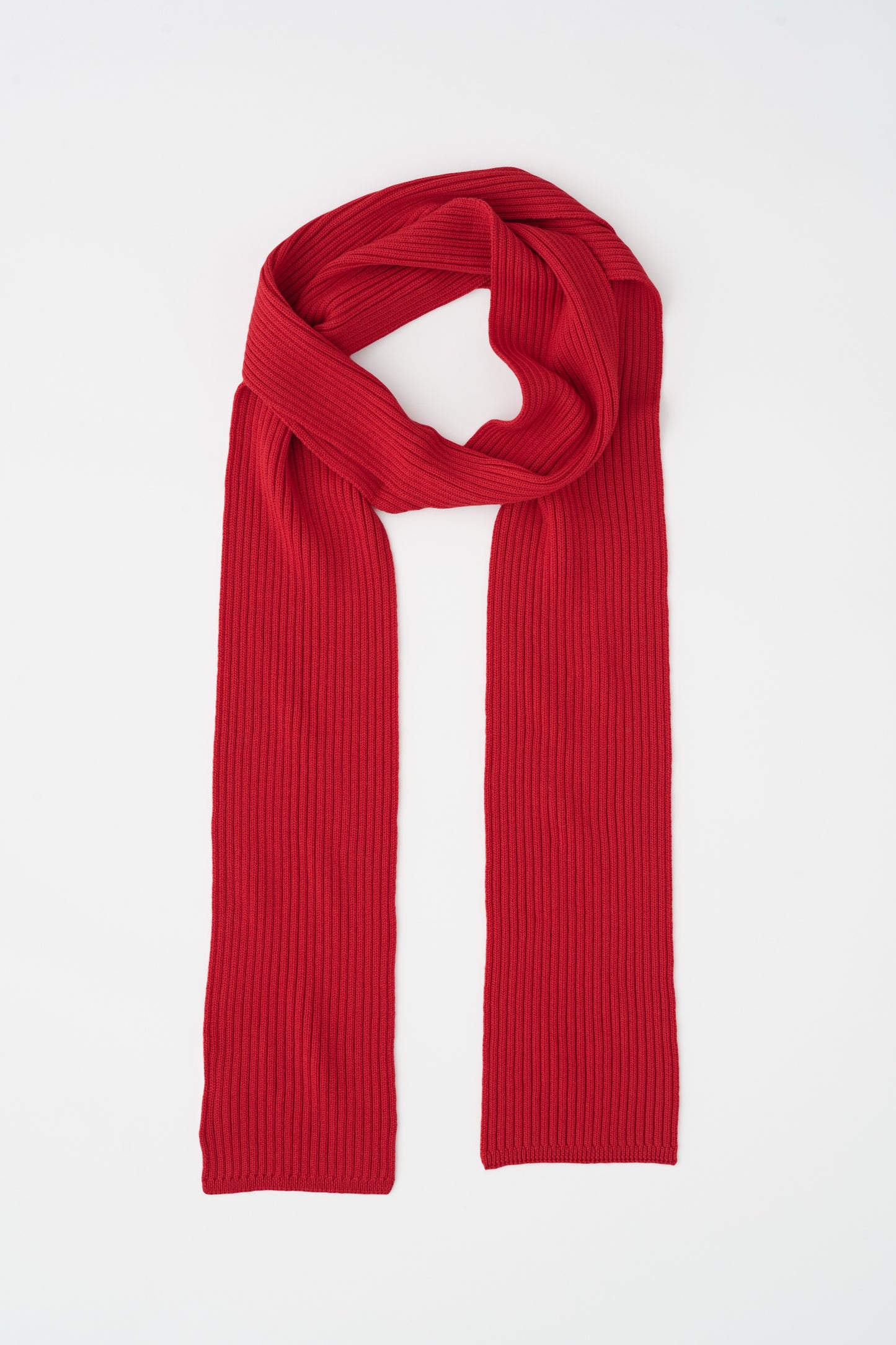 Elba Merino Skinny Scarf in Fiery Red