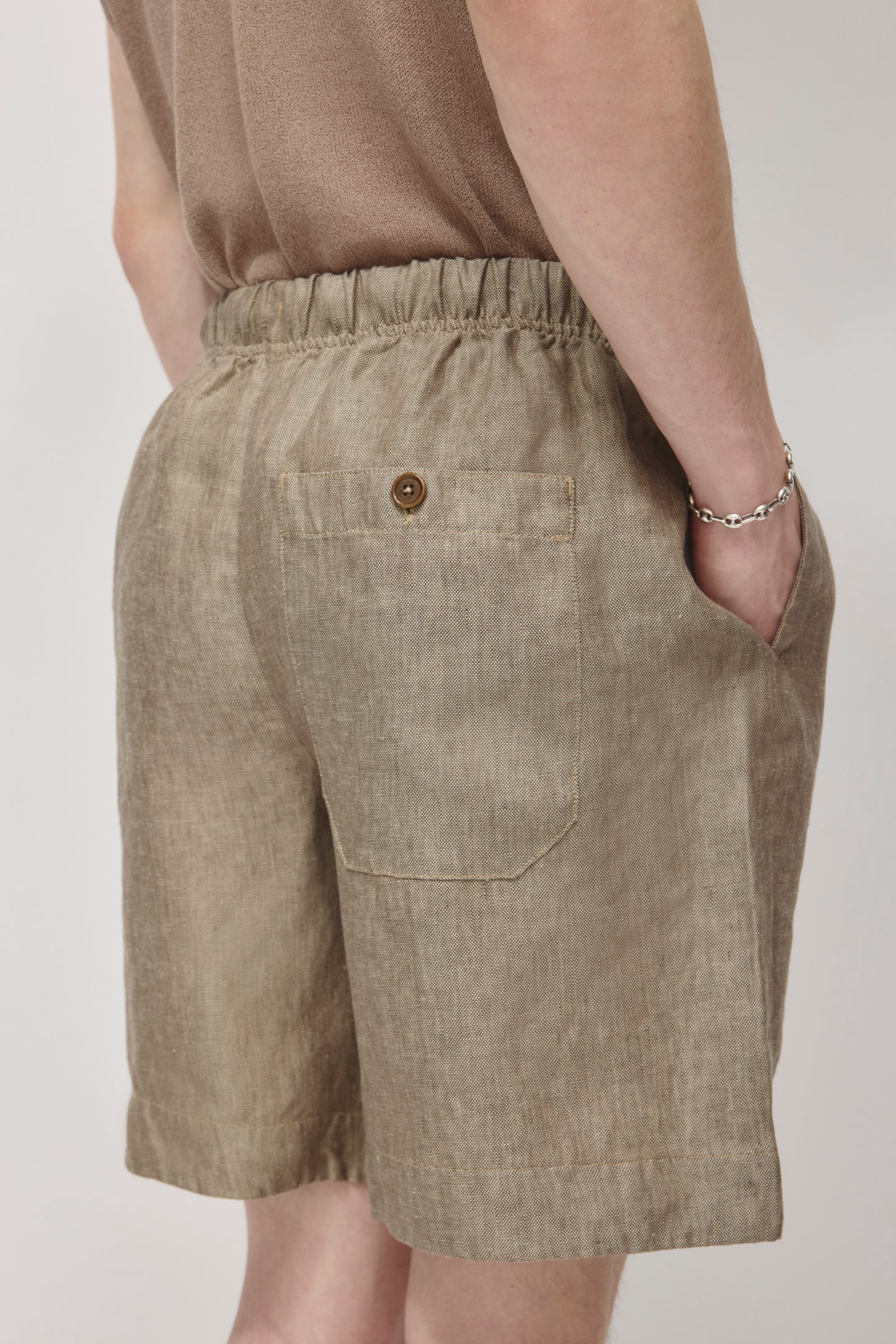 Men's Cairo Linen Short in Taupe