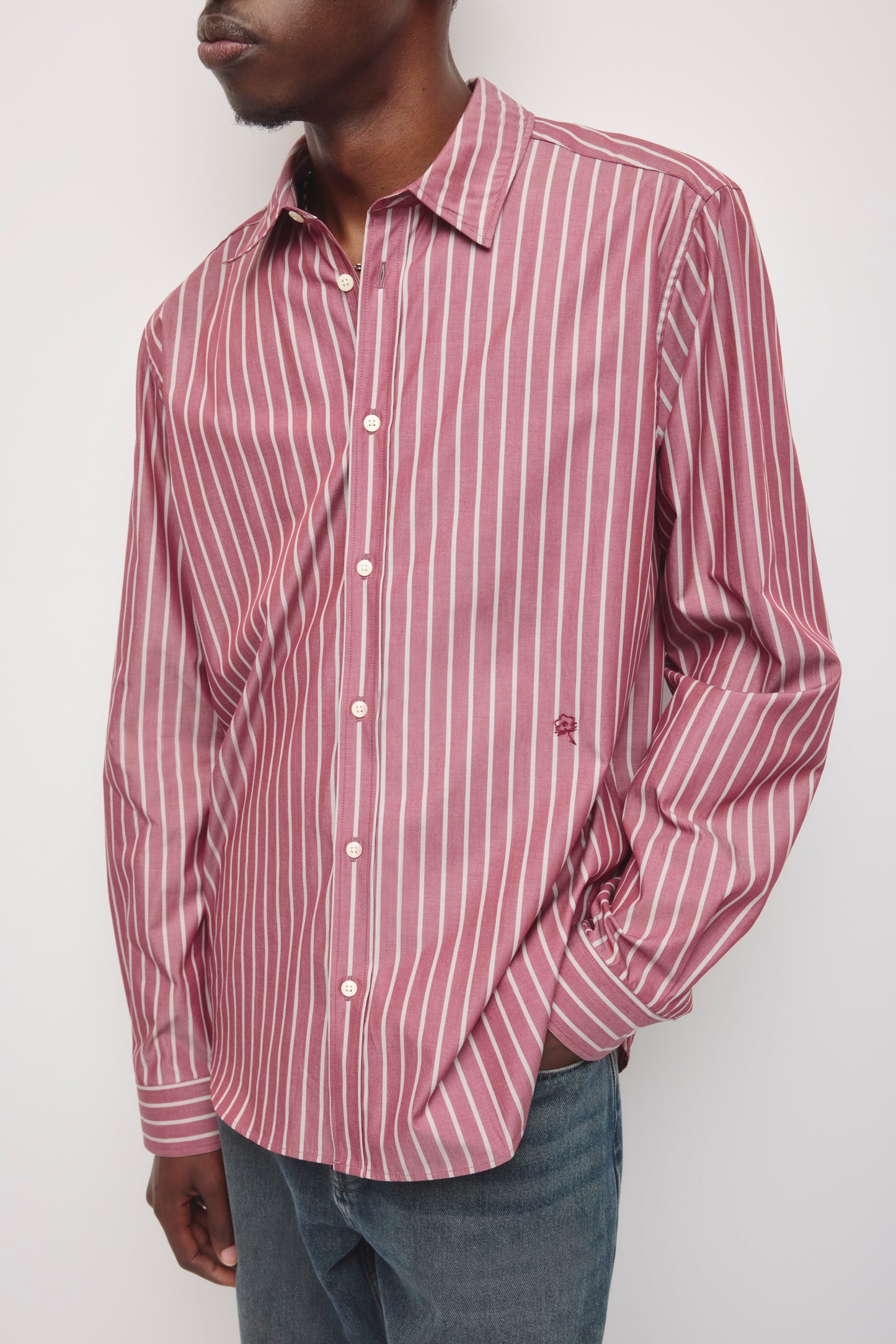 Men's Classic Stripe Shirt in Tawny Port/Gypsum Stripe