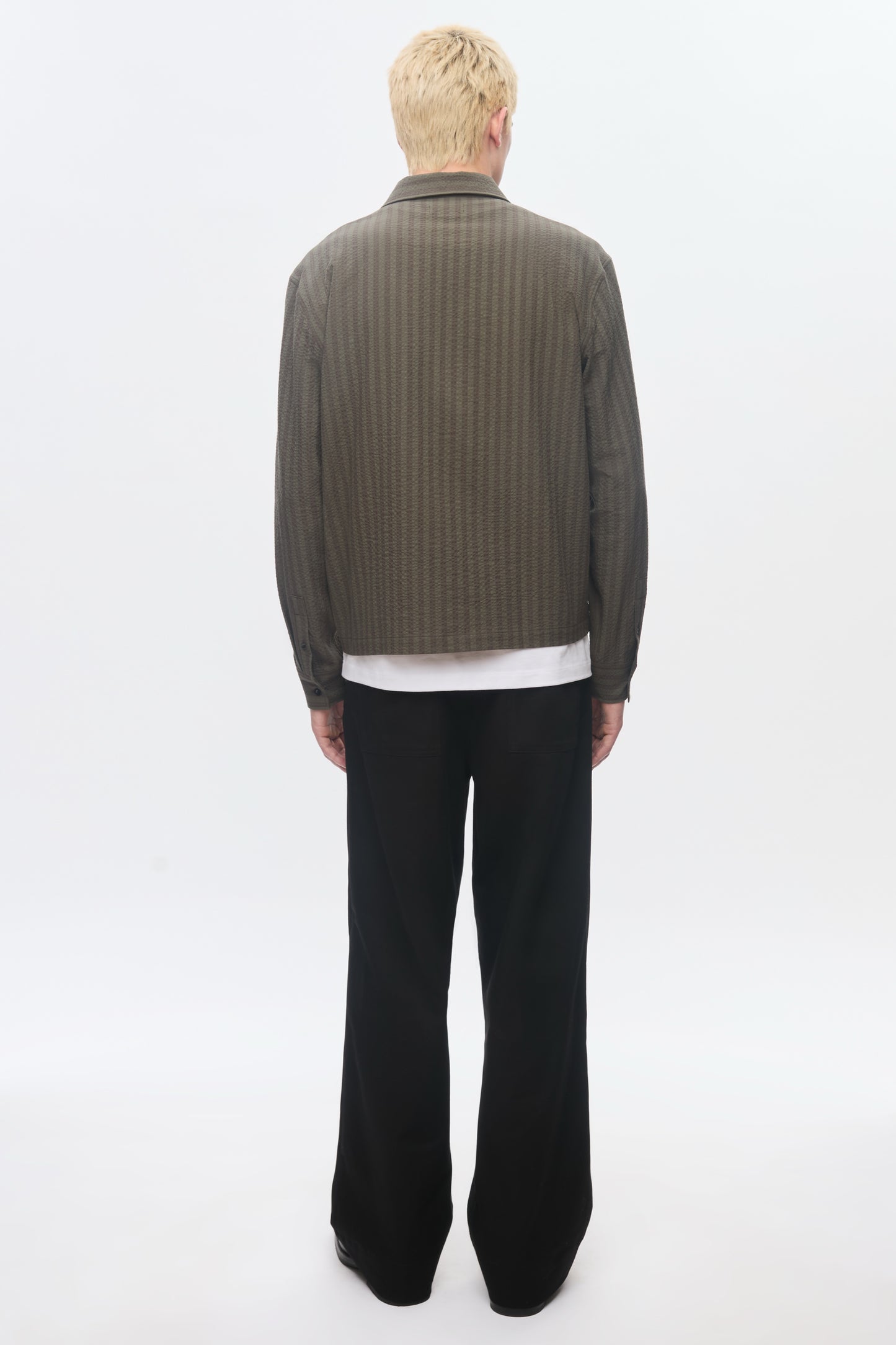 Men's Full Zip Shirt in Brown/Olive