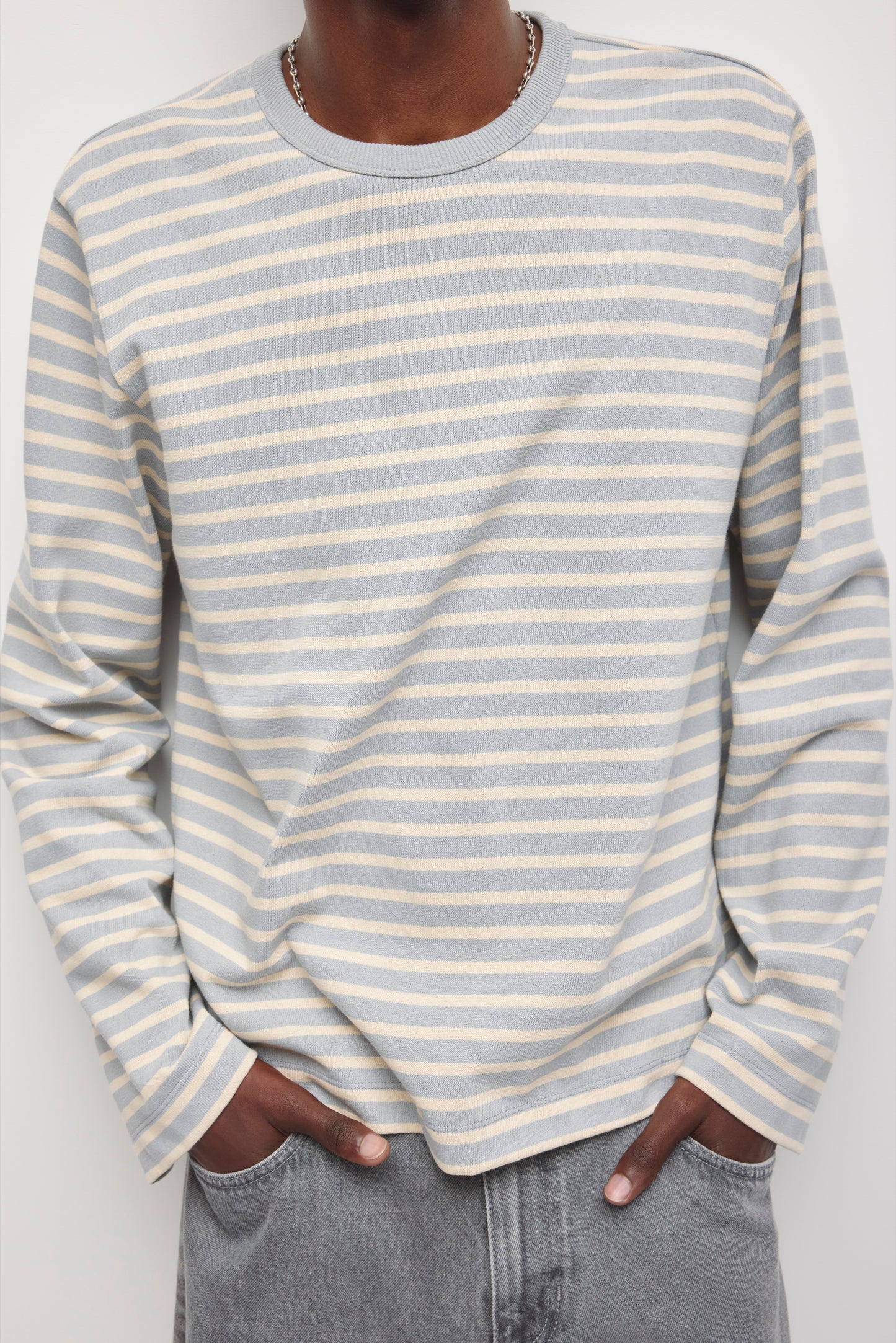 Men's Heavyweight Rib Longsleeve in Storm/Cream