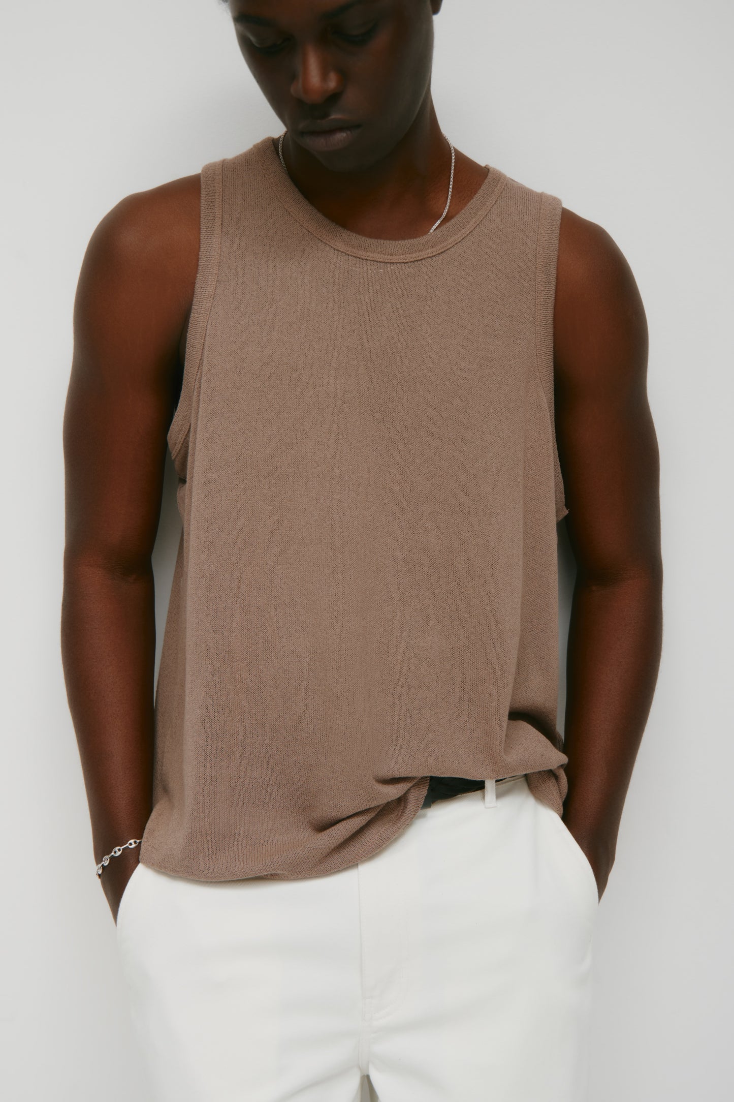Men's Luxor Jersey Tank in Taupe