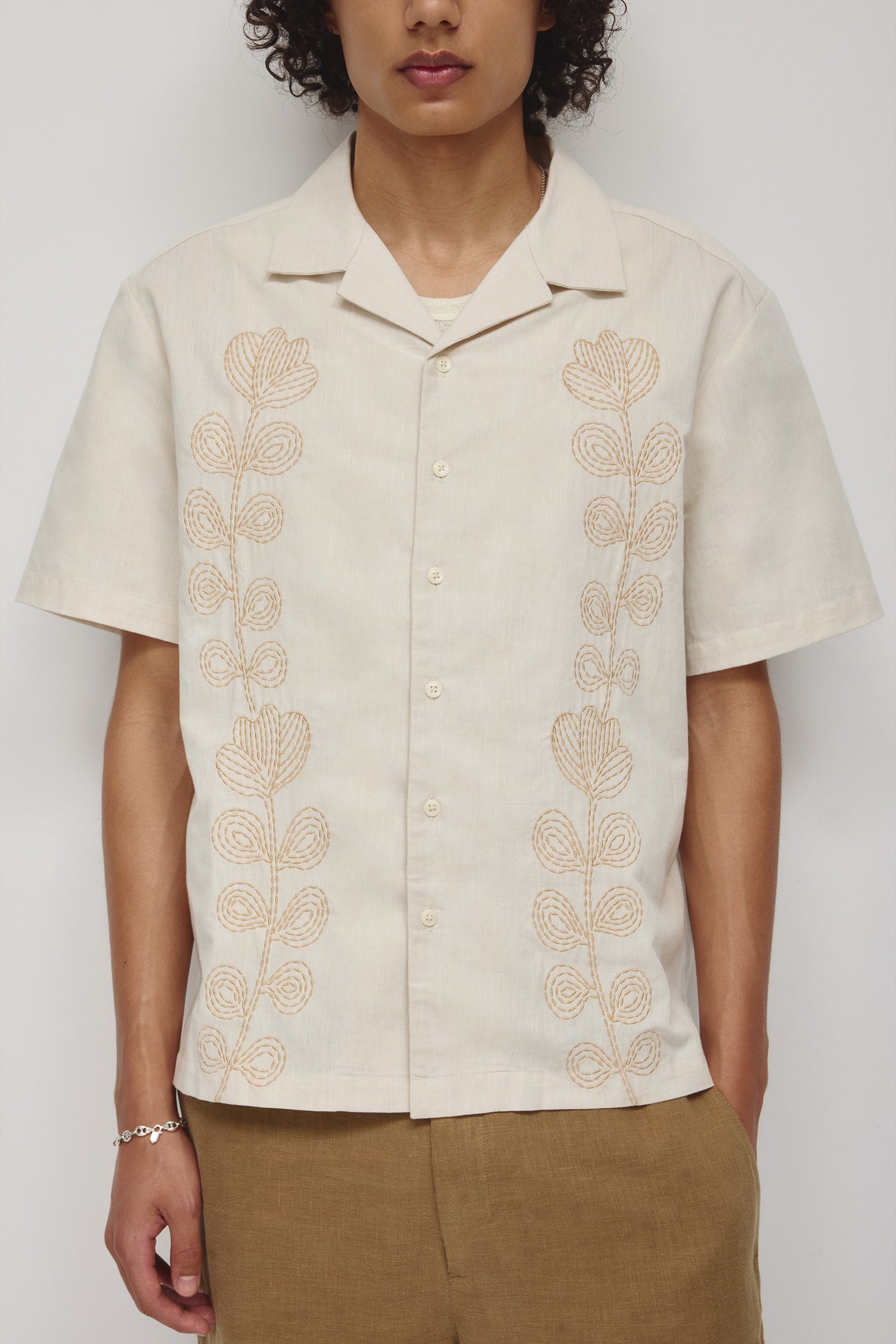 Men's Linen Camp Shirt in Natural