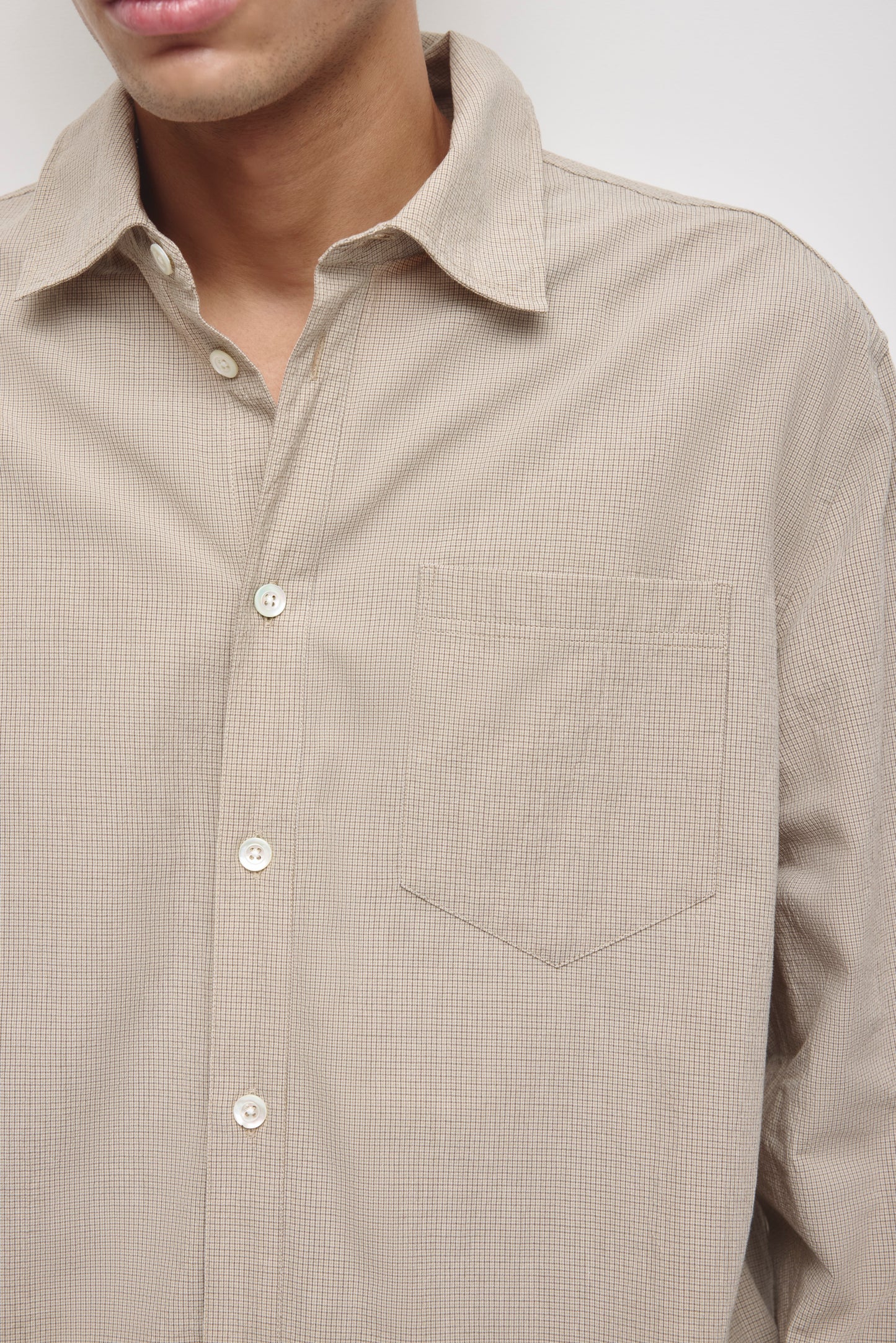 Men's Relaxed Check Shirt in Teak Check