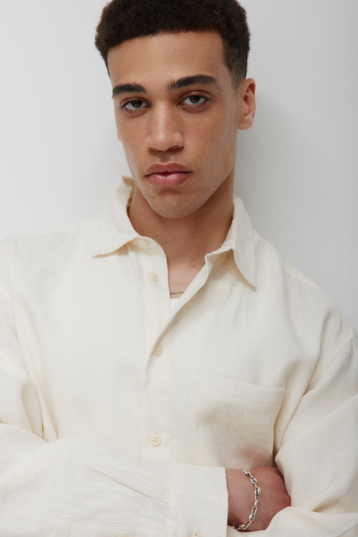 Men's Sila Linen Shirt in Natural