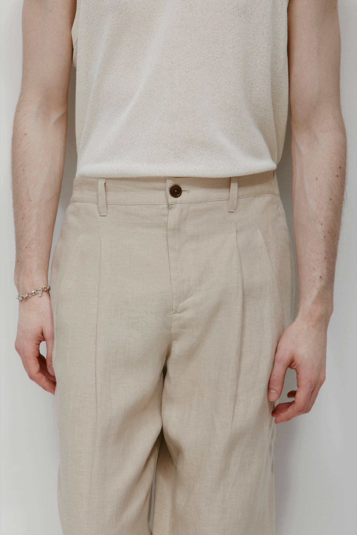 Men's Sila Linen Trouser in Stone