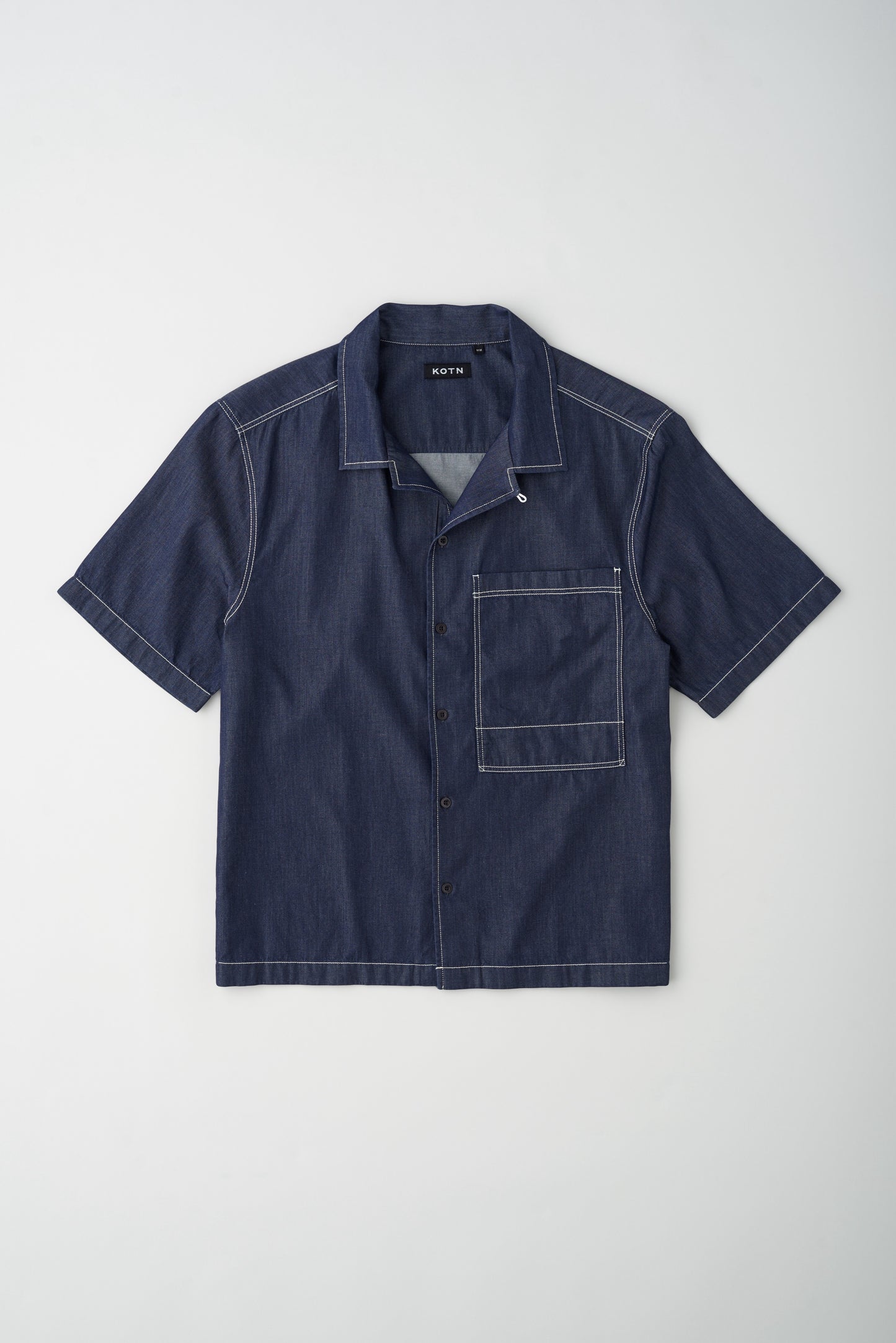 Men's Chambray Camp Shirt in Rinse