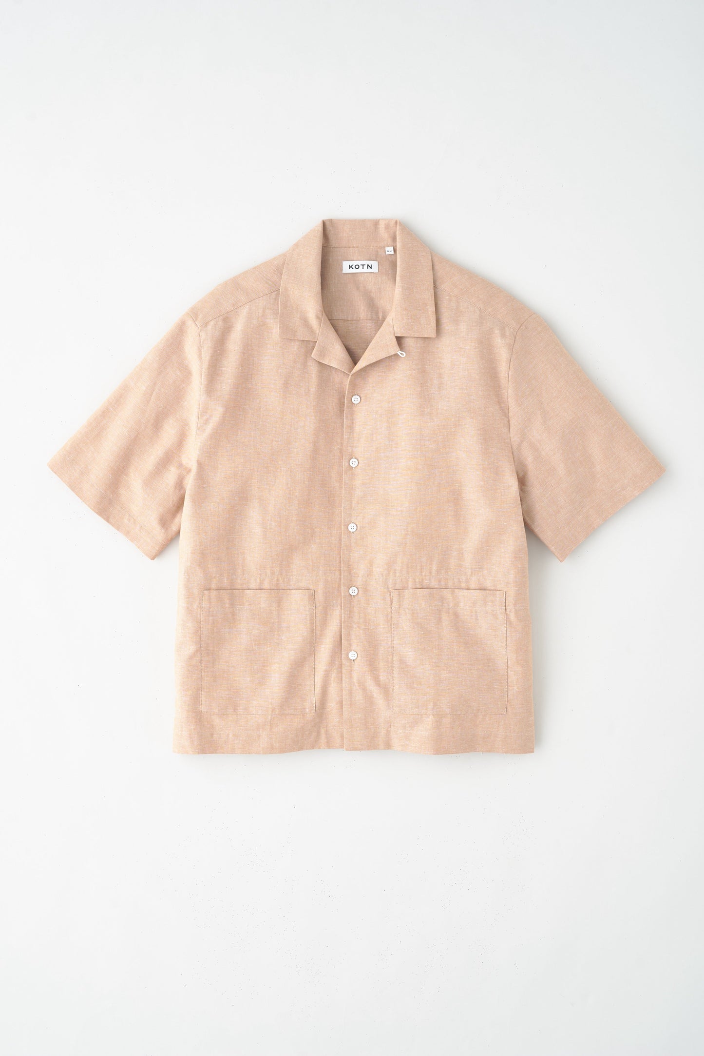Men’s Linen Camp Shirt in Camel