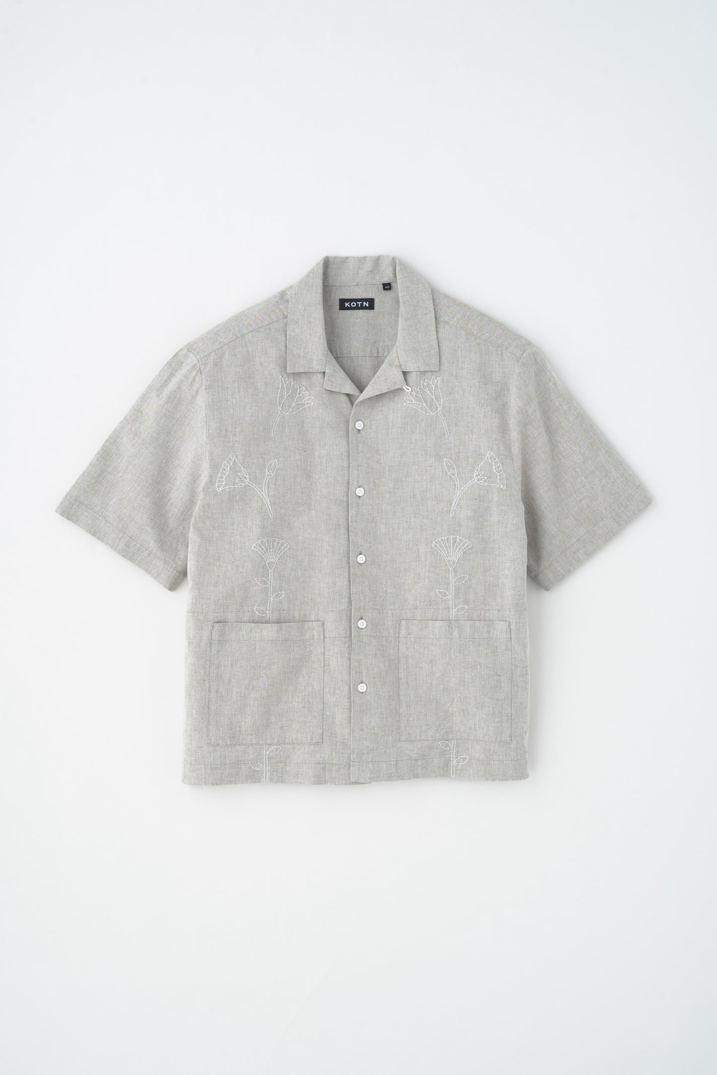 Men’s Linen Camp Shirt in Olive