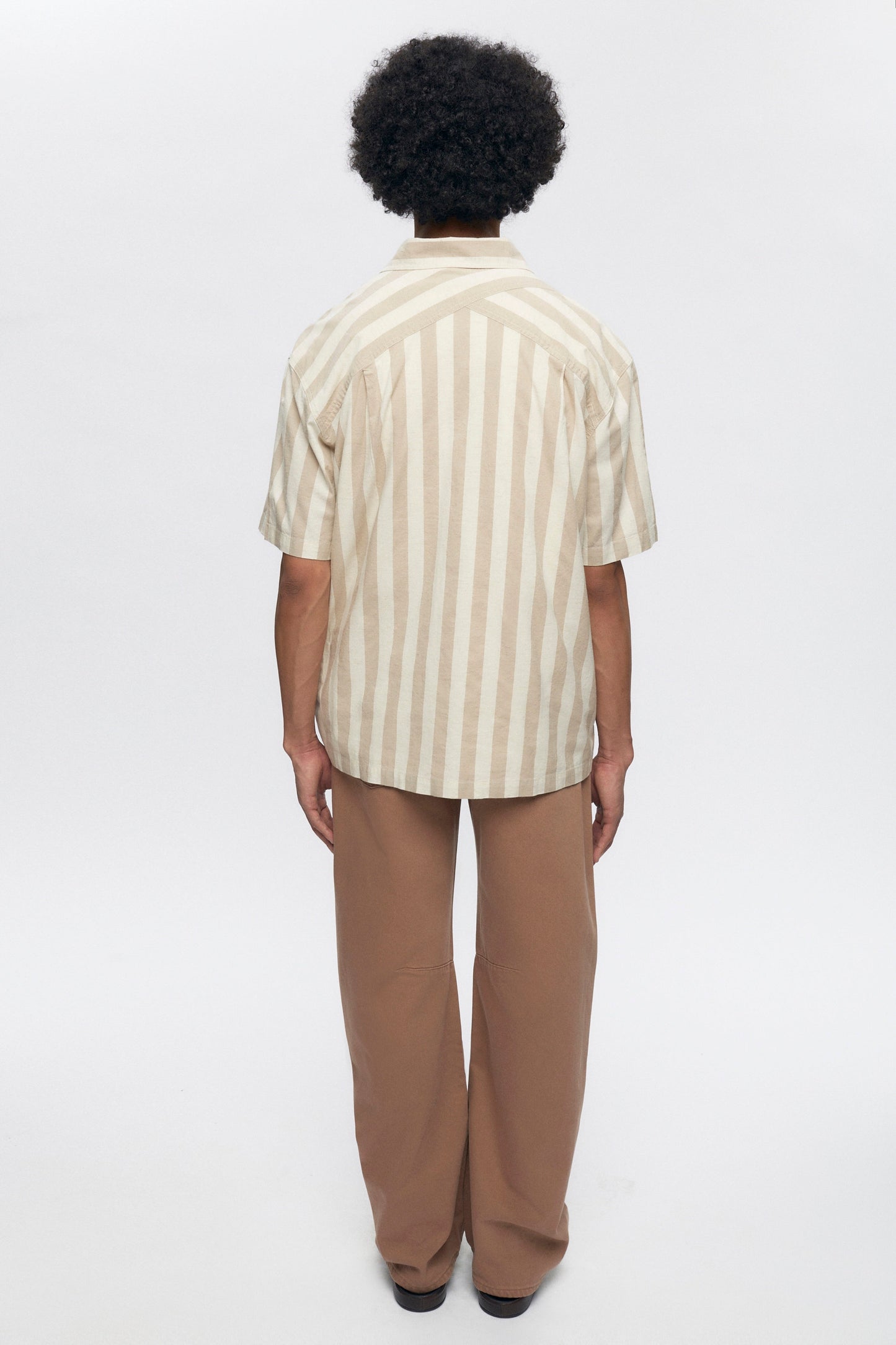 Abu-Simbel Short Sleeve Shirt in Natural Stripe