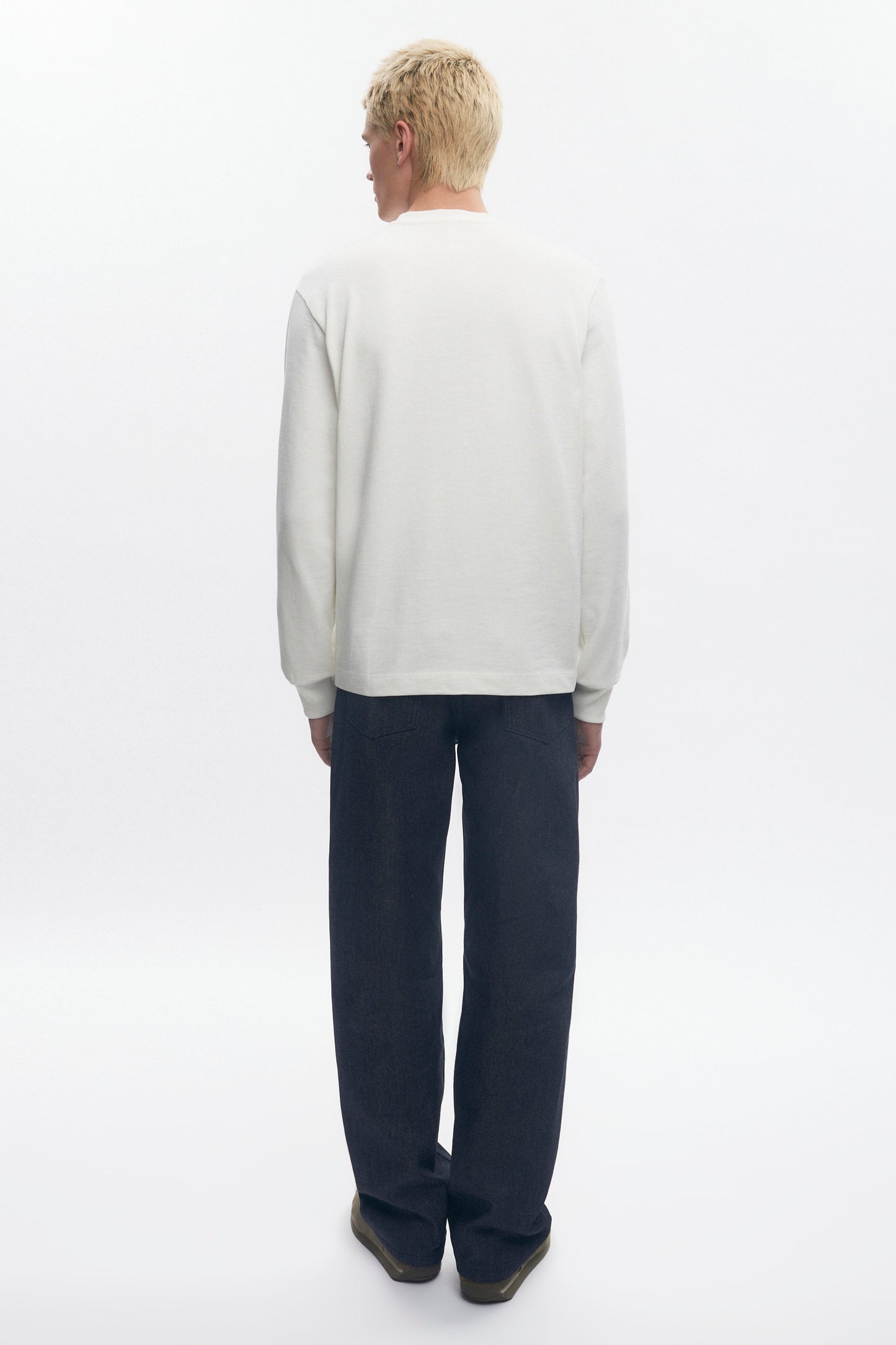 Men's Box Slub Henley in Marshmallow