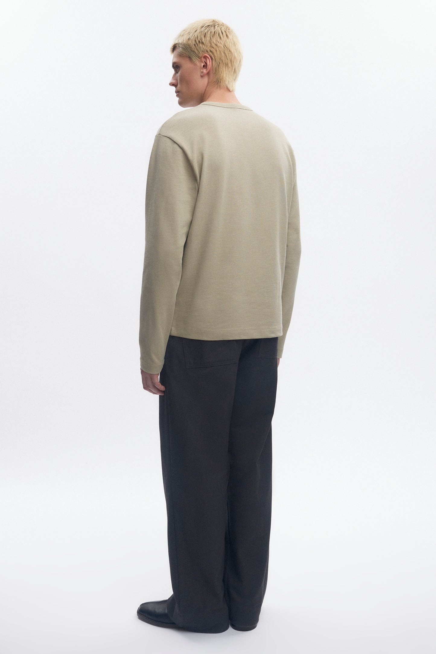 Men's Box Slub Longsleeve in Desert