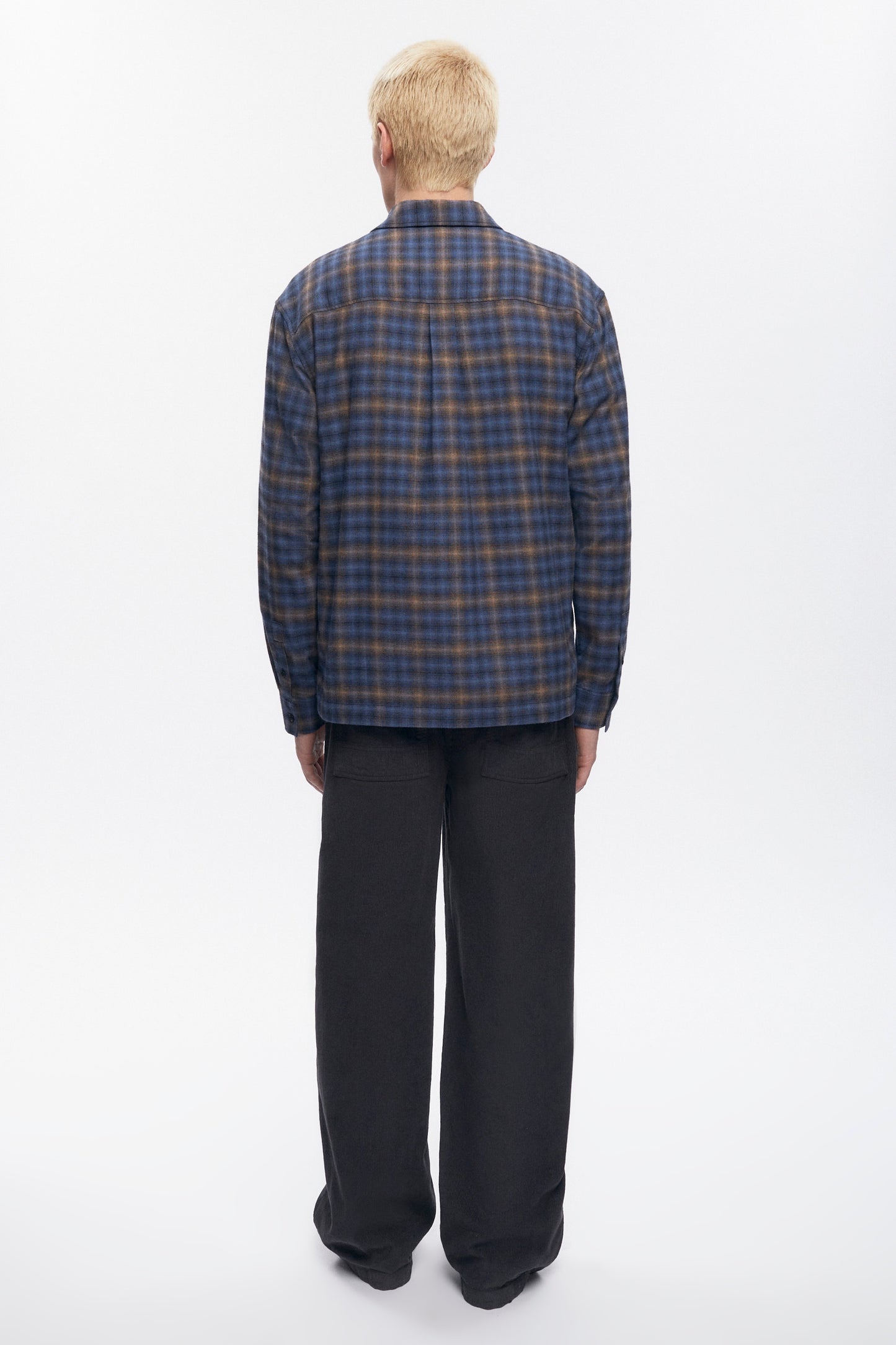 Men's Flannel Shirt in Blue Plaid