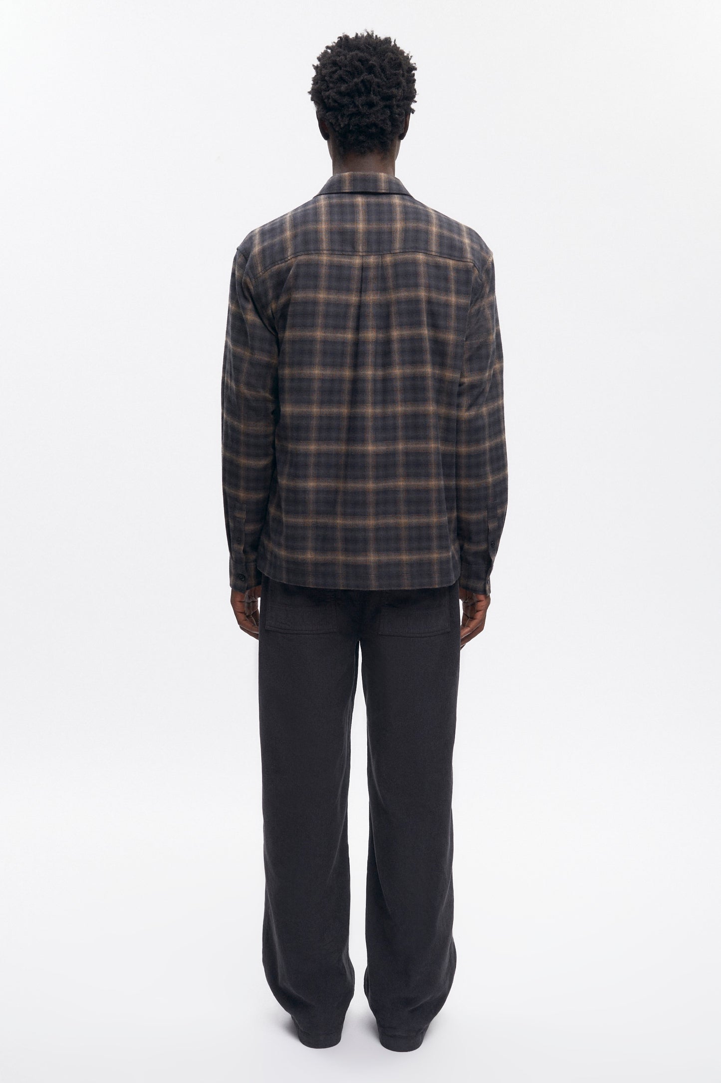 Men's Flannel Shirt in Brown Plaid