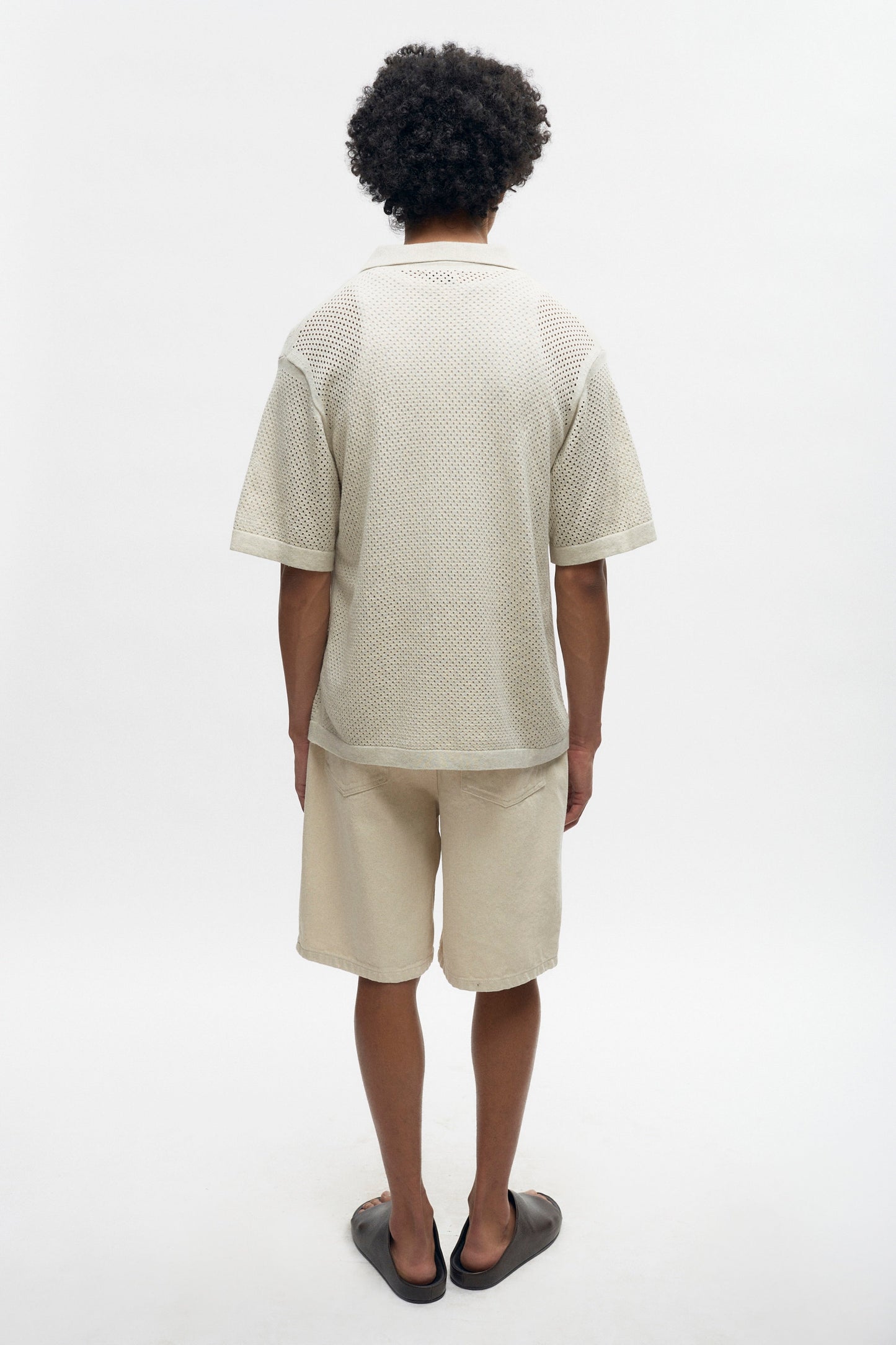 Men's Mina Polo in Oat Melange