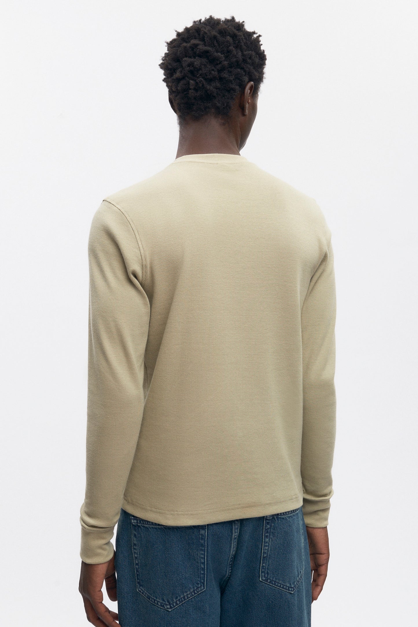 Men's Rib Henley in Desert