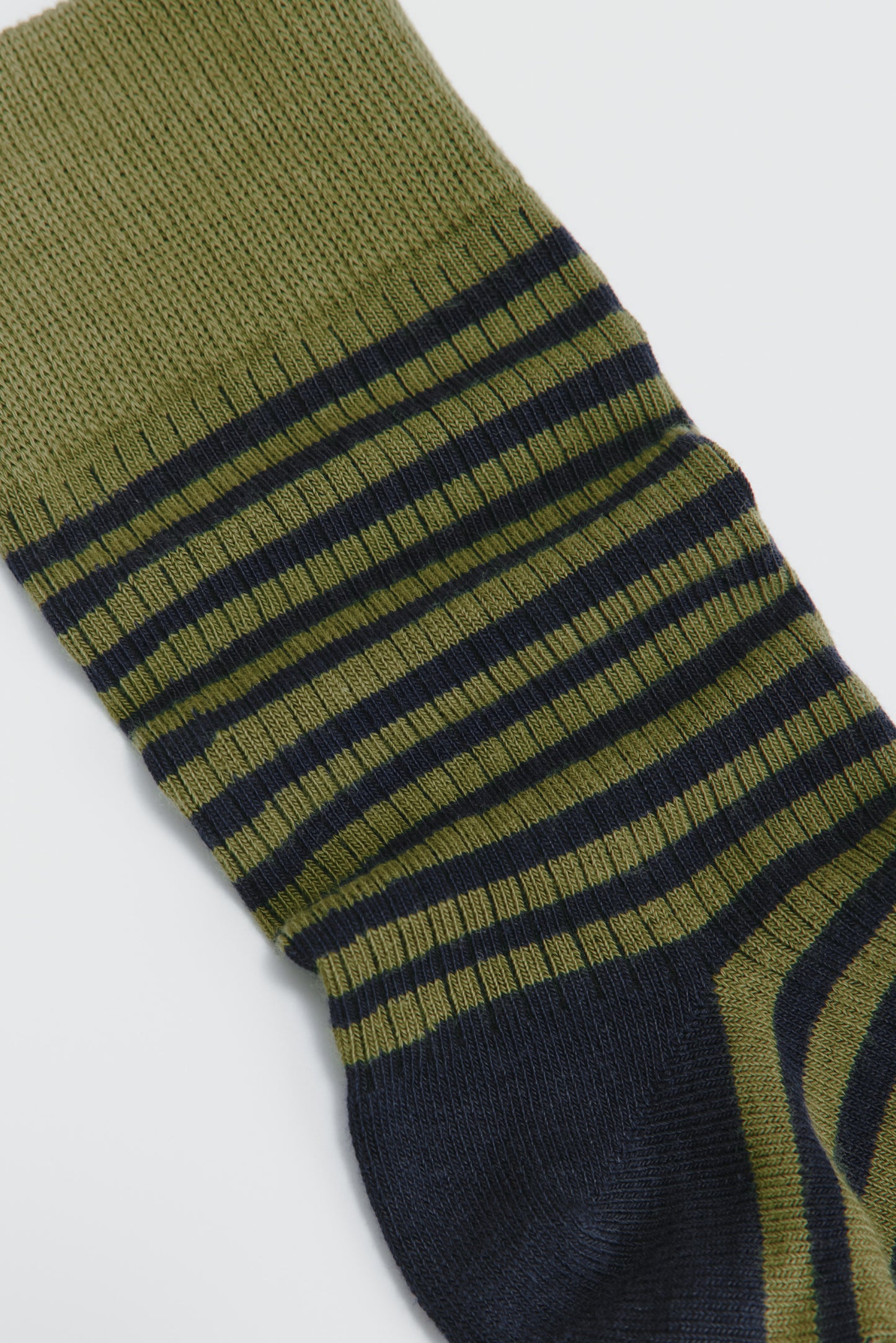 Rib Socks in Deep Ocean/Cardamom Stripe