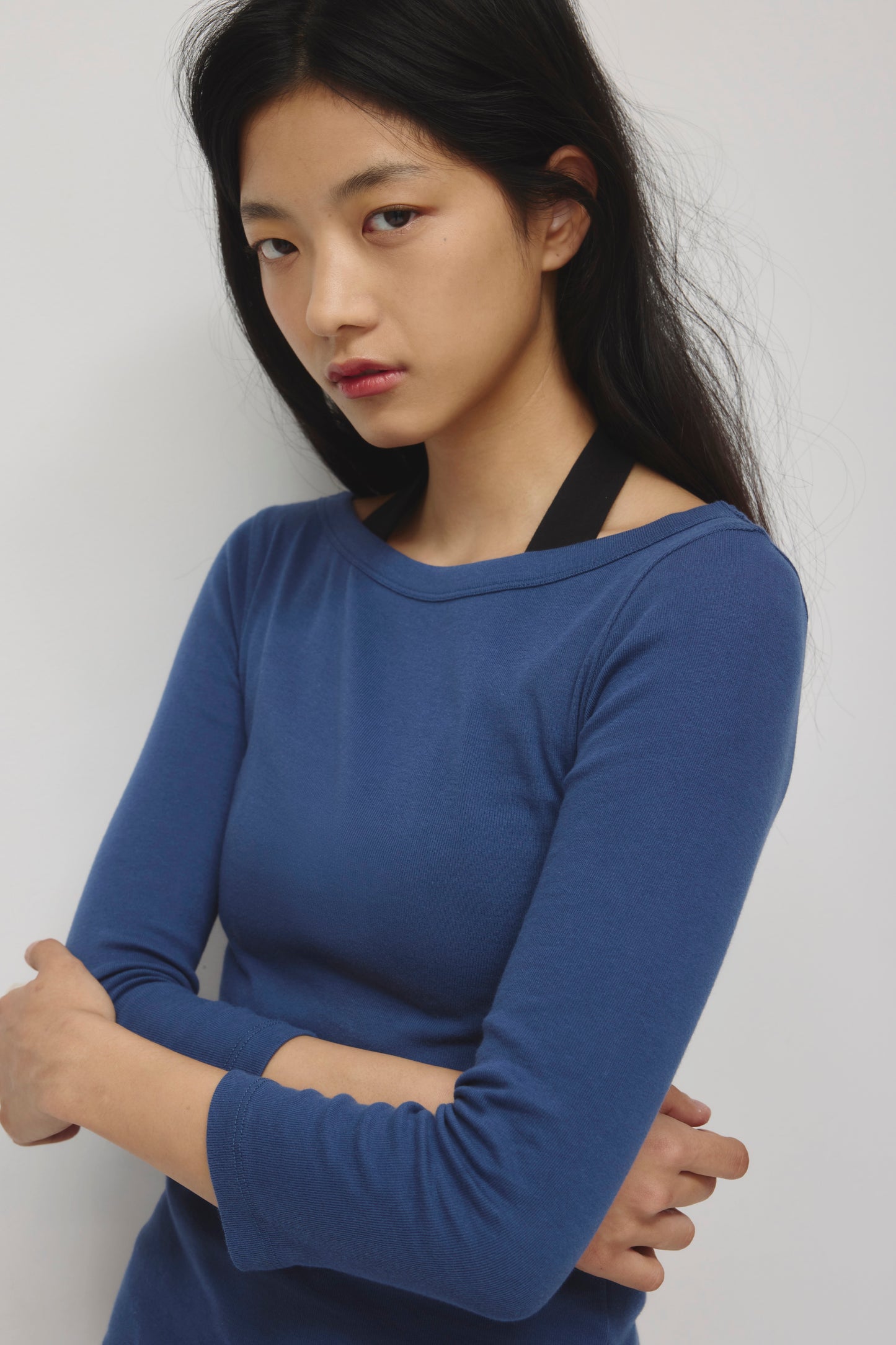 Women's Boatneck 3/4 Sleeve Top in Dark Indigo