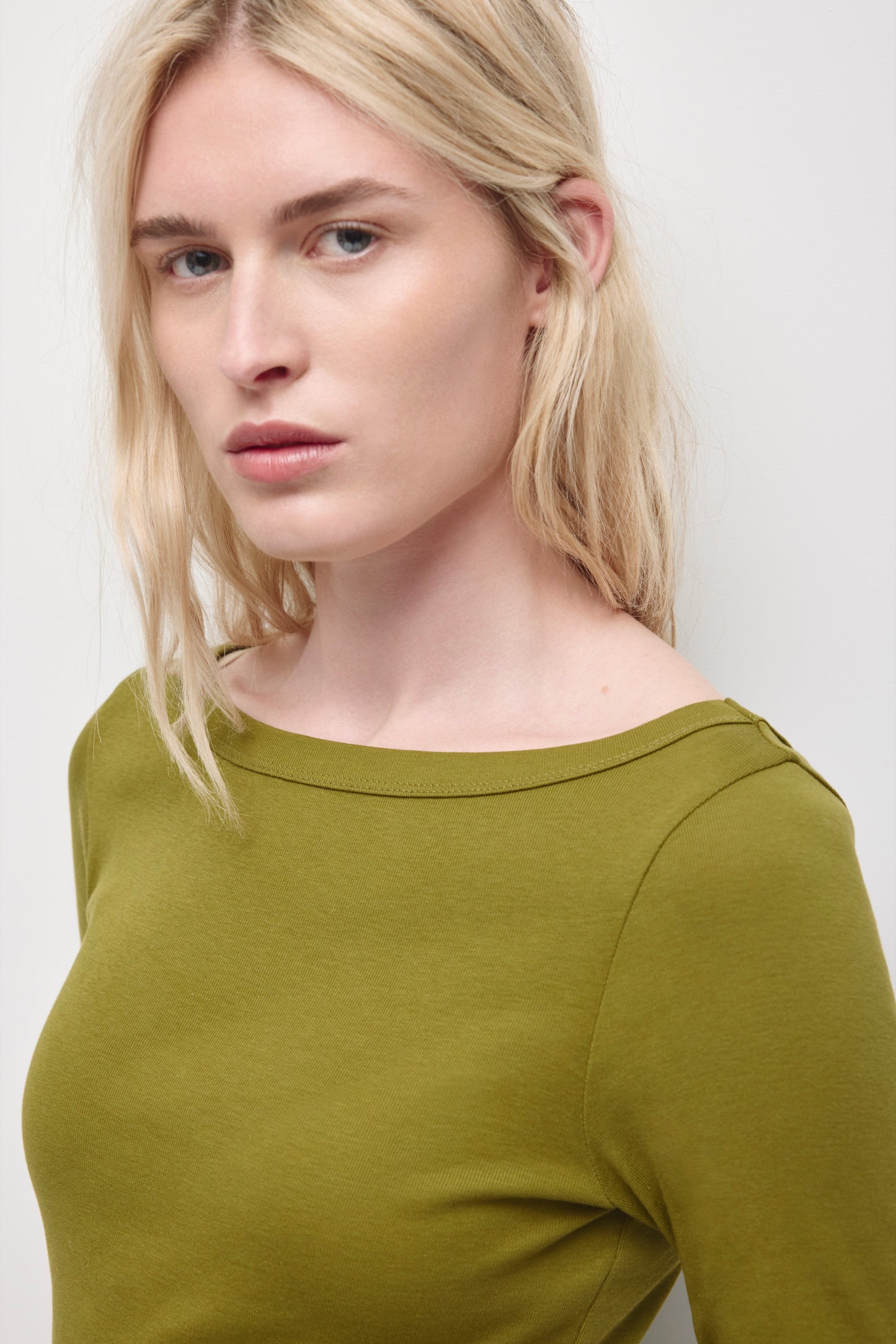 Women's Boatneck 3/4 Sleeve Top in Cardamom