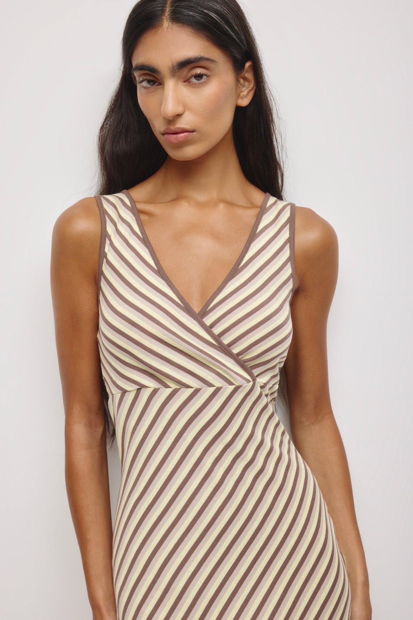 Women's Crossover Dress in Sorbet/Dove/Bark