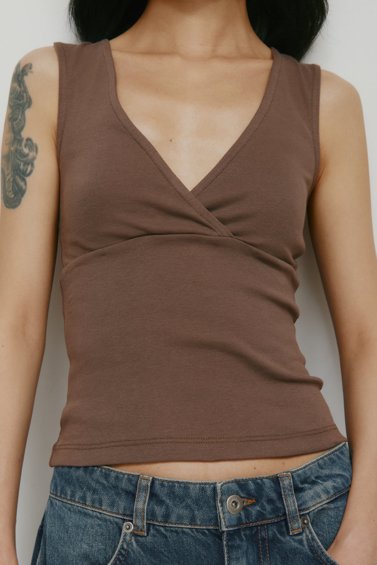 Women's Crossover Tank in Bark