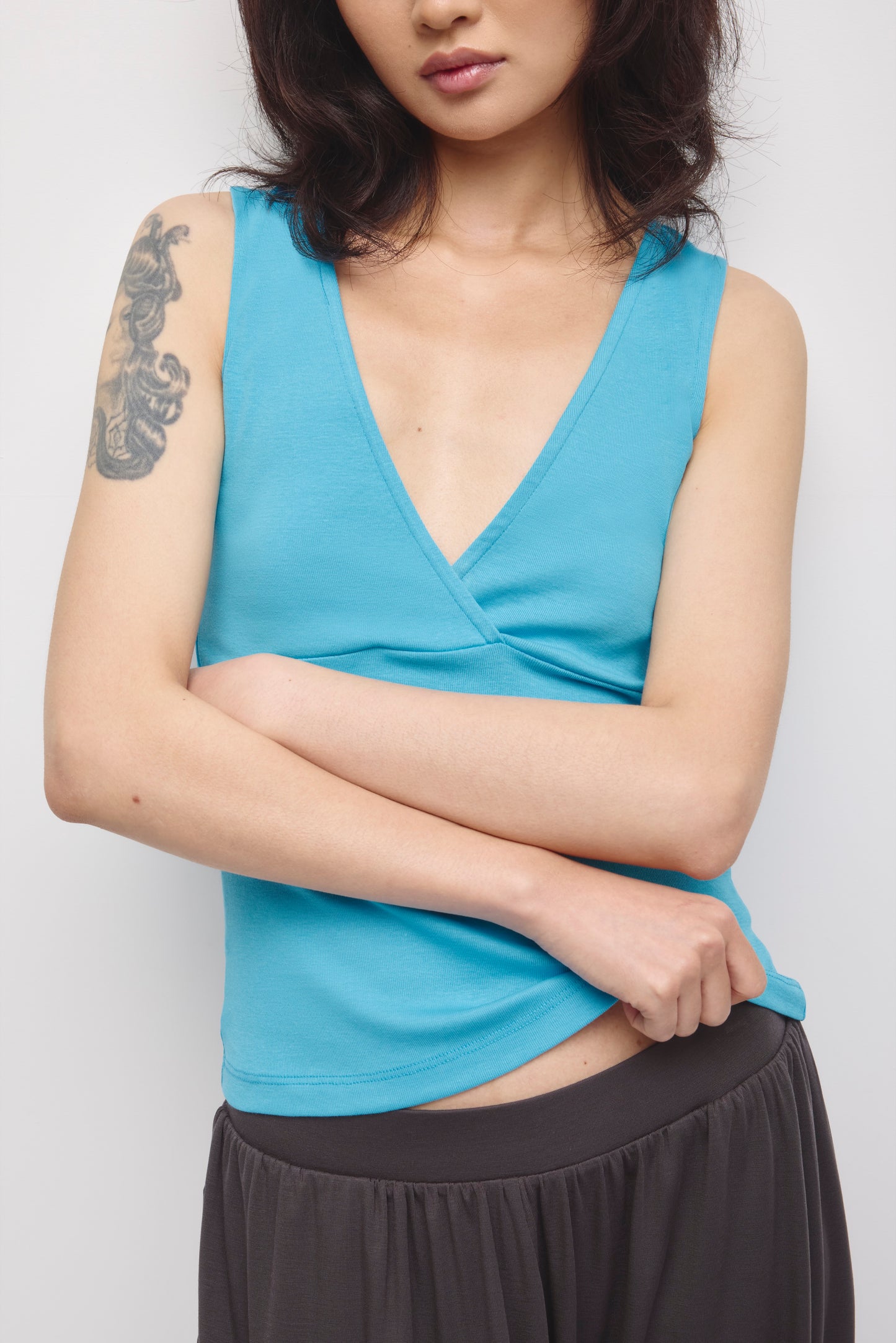 Women's Crossover Tank in Cerulean