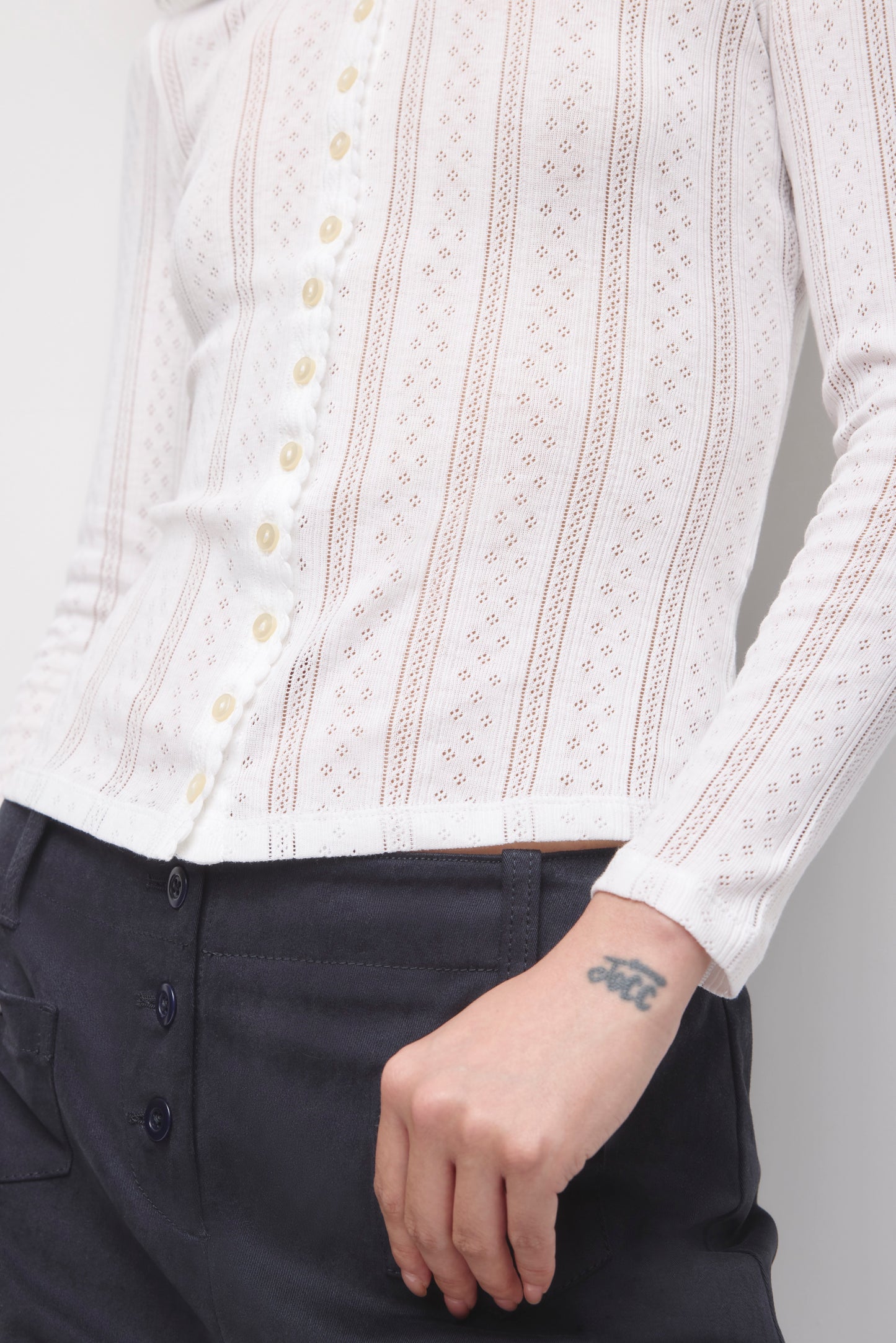 Women's Dalia Pointelle Cardigan in White