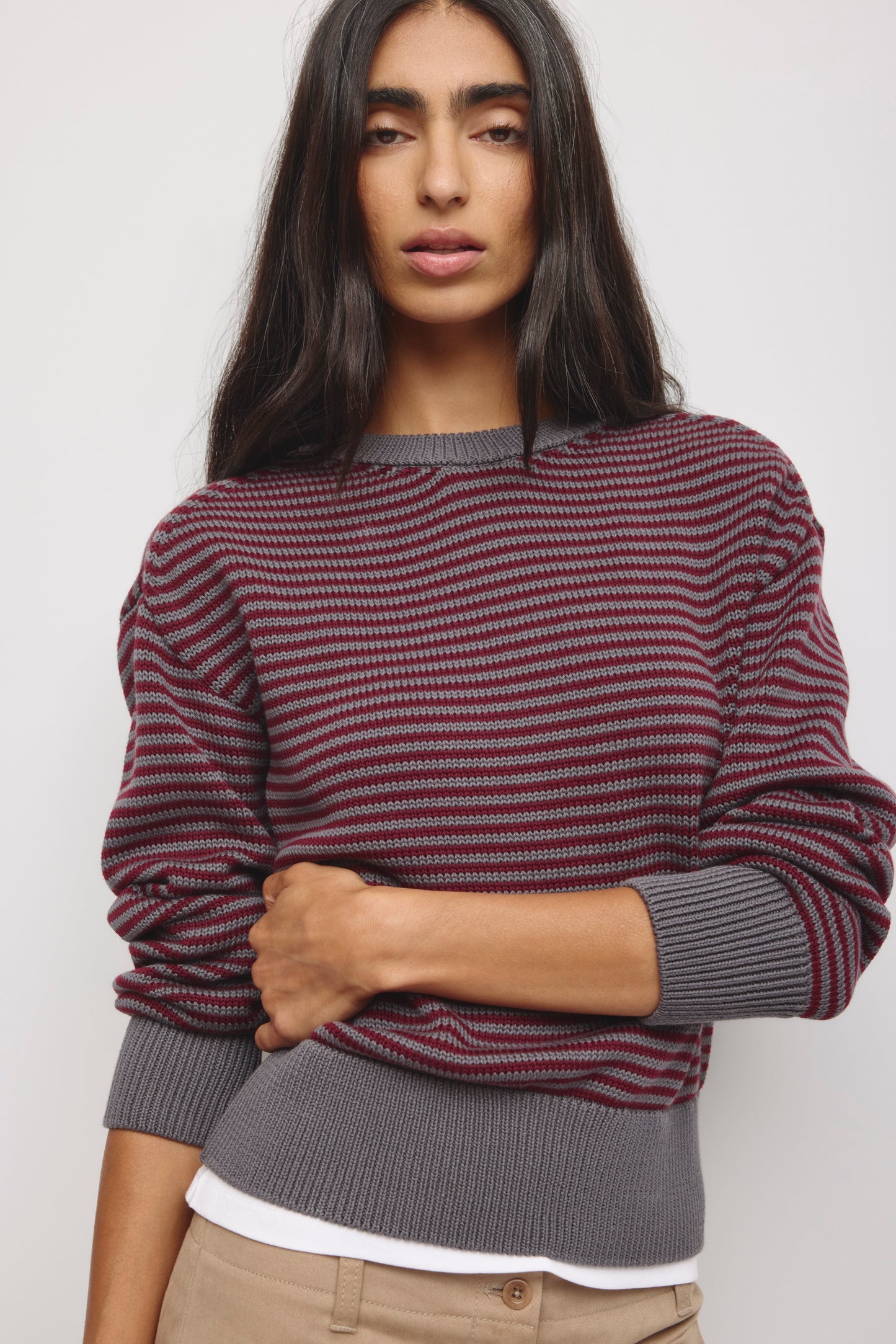 Women's Hamatah Sweater in Tawny Port/Thunderstorm