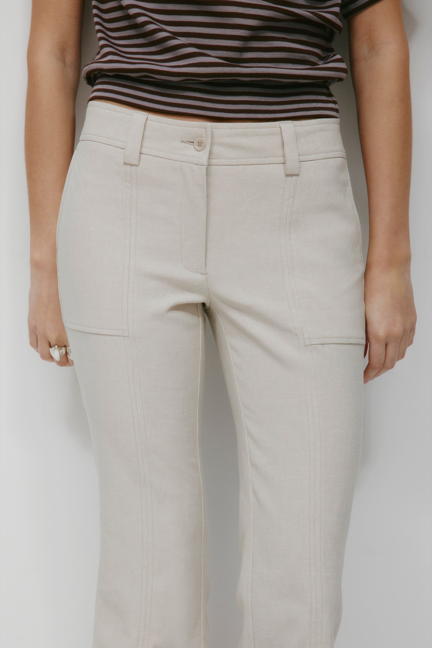 Women's Linen Capri in Dove