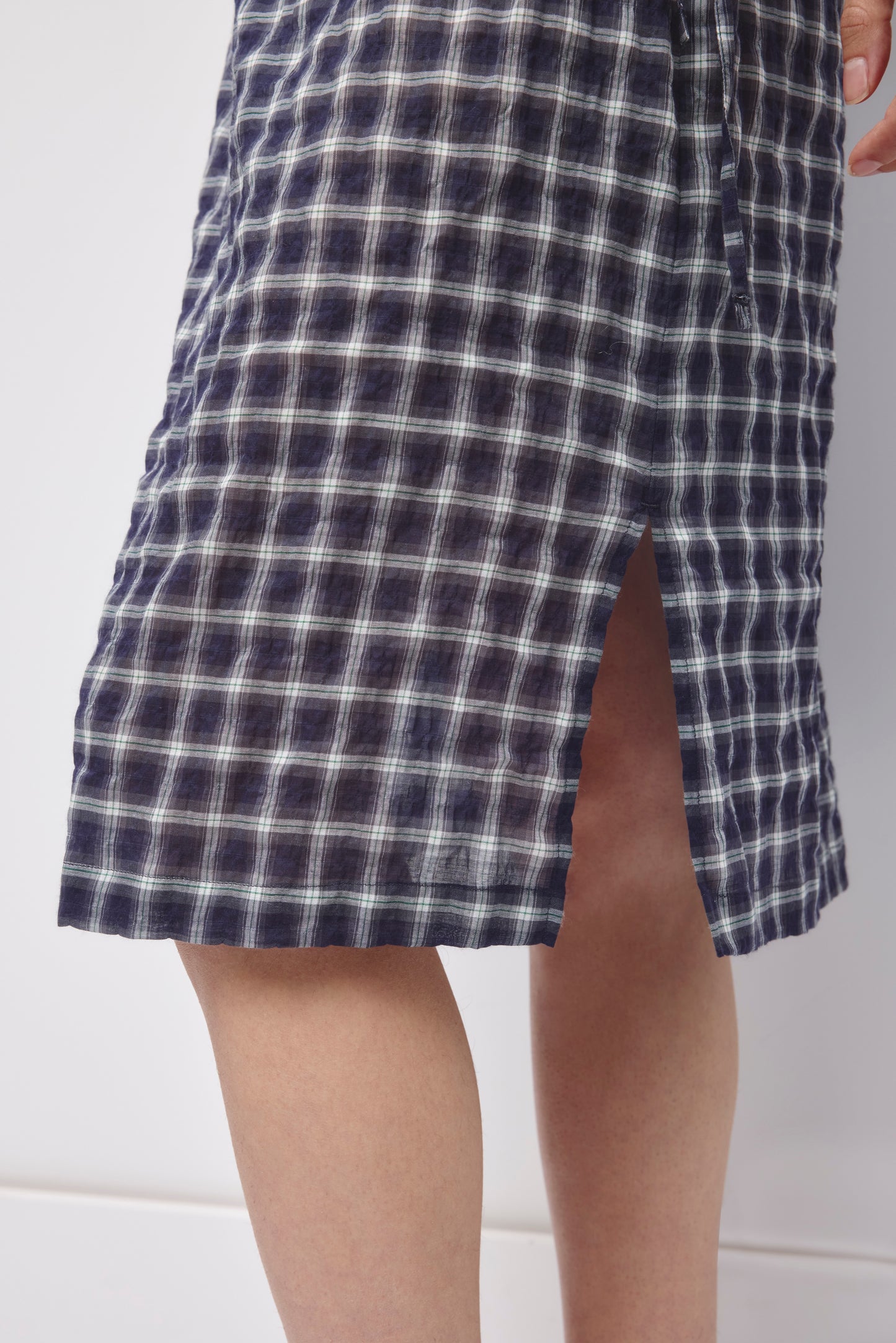 Women's Luma Check Skirt in Deep Ocean Check