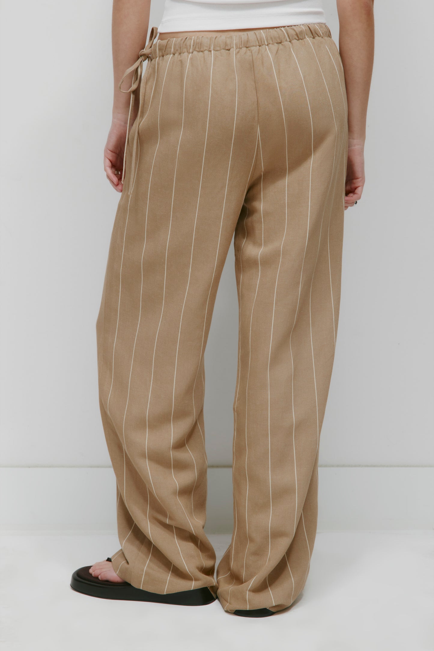 Women's Persea Linen Tie Pant in Safari Stripe