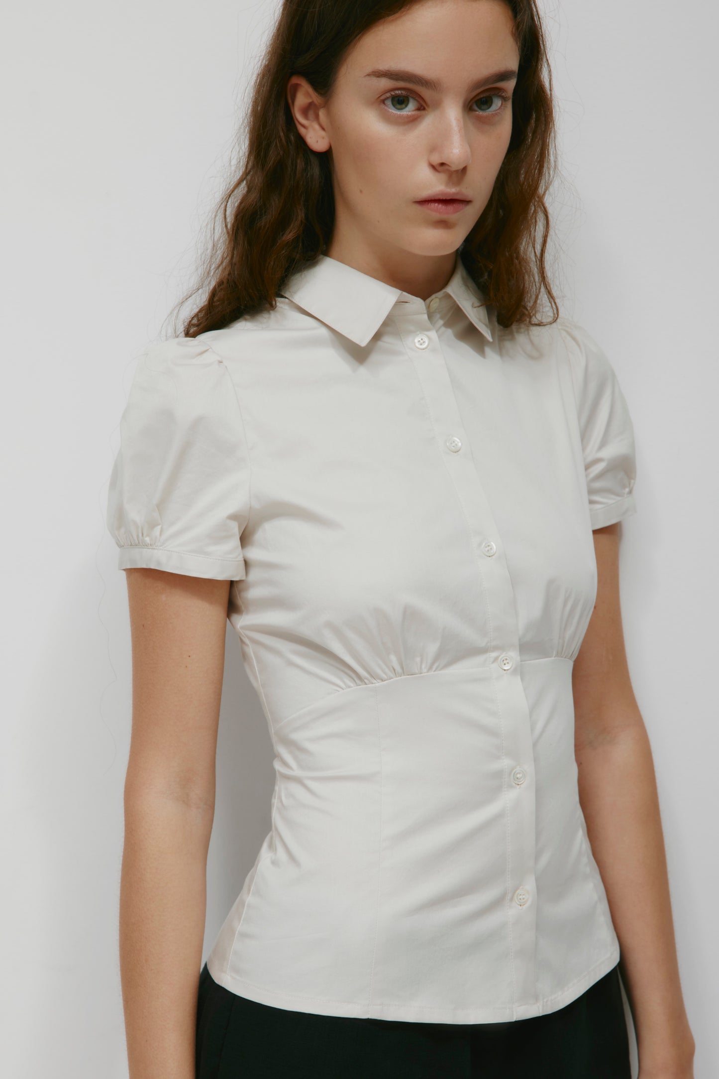 Women's Puff Sleeve Shirt in Fog