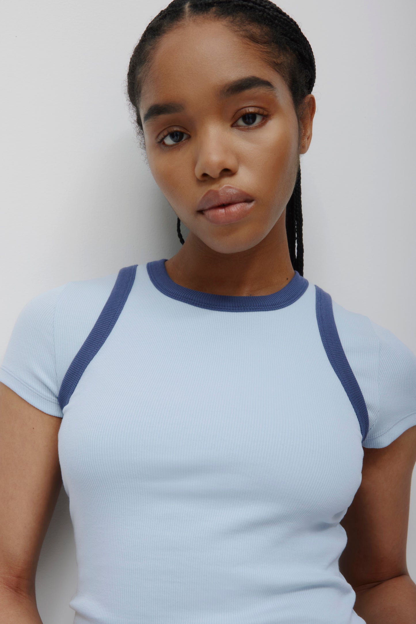 Women's Racer Tank in Blue Aura/Dark Indigo