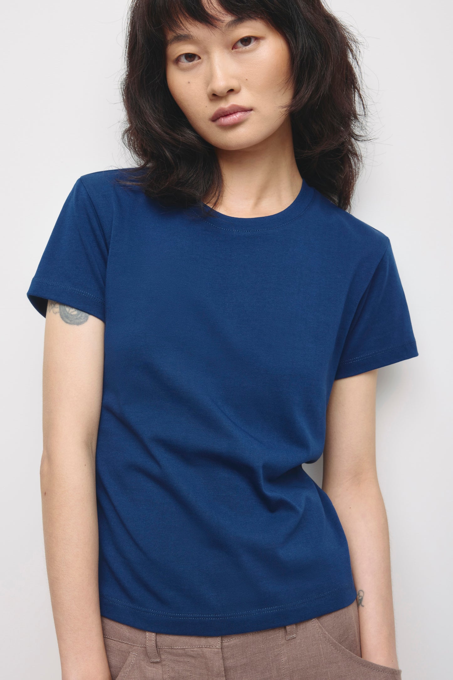 Women's Shrunken Tee in Pacific Blue