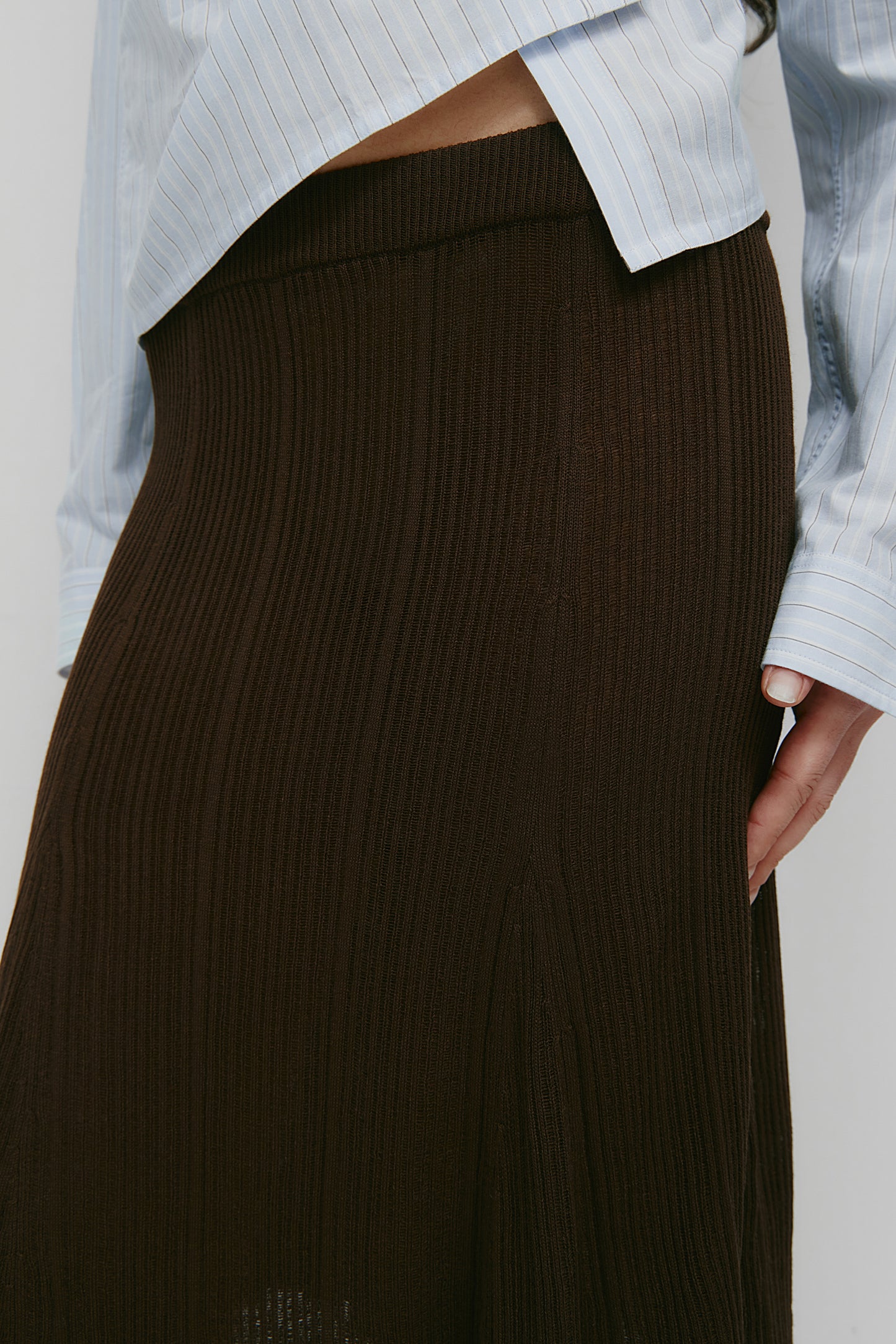 Women's Solis Ribbed Knit Skirt in Cocoa