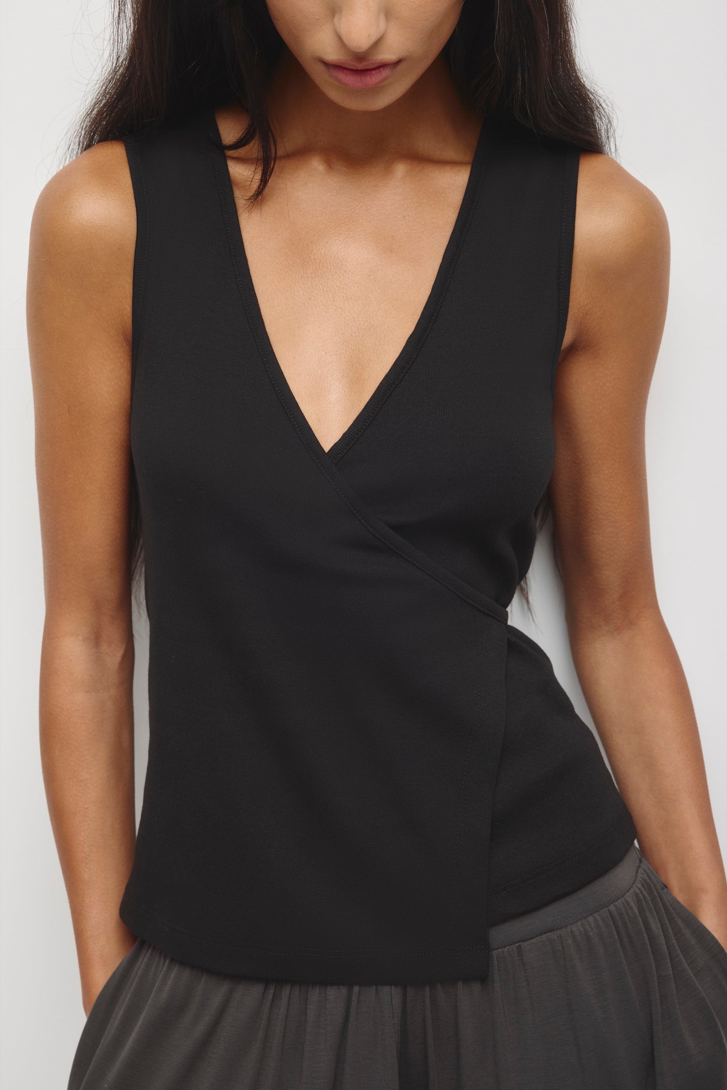 Women's Wrapped Tank in Black