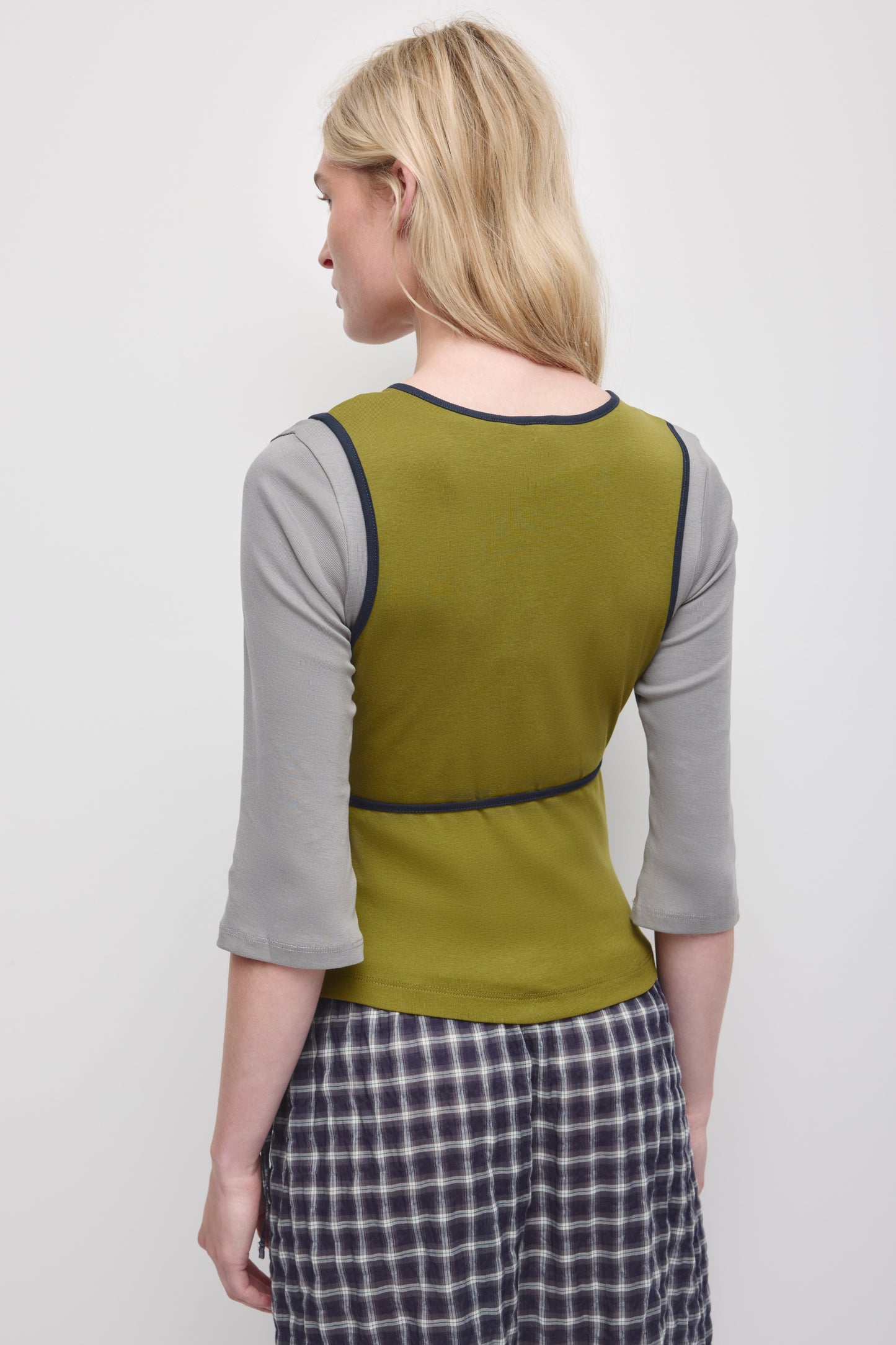 Women's Wrapped Tank in Cardamom/Deep Ocean