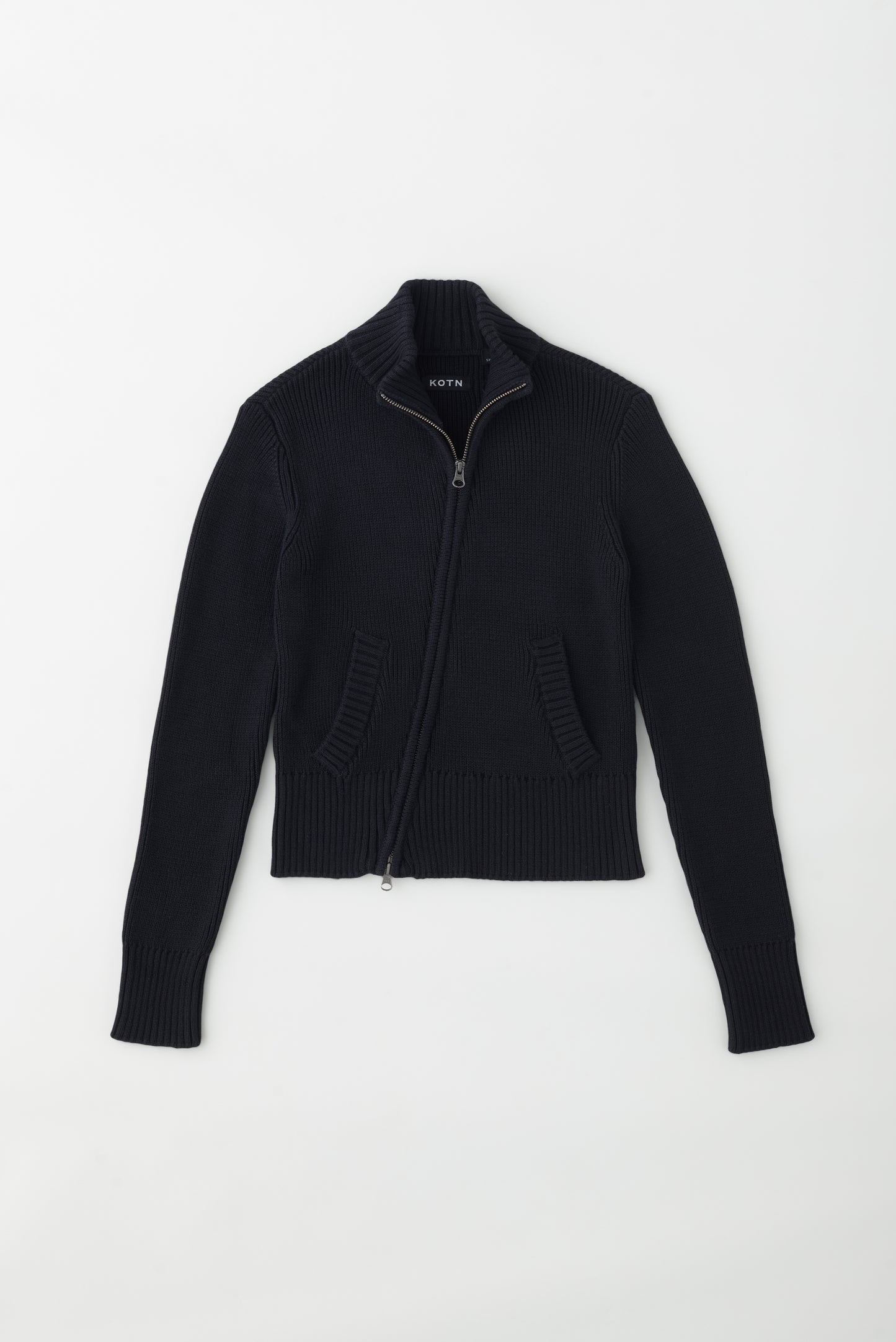 Women's Asymmetric Zip Sweater in Black
