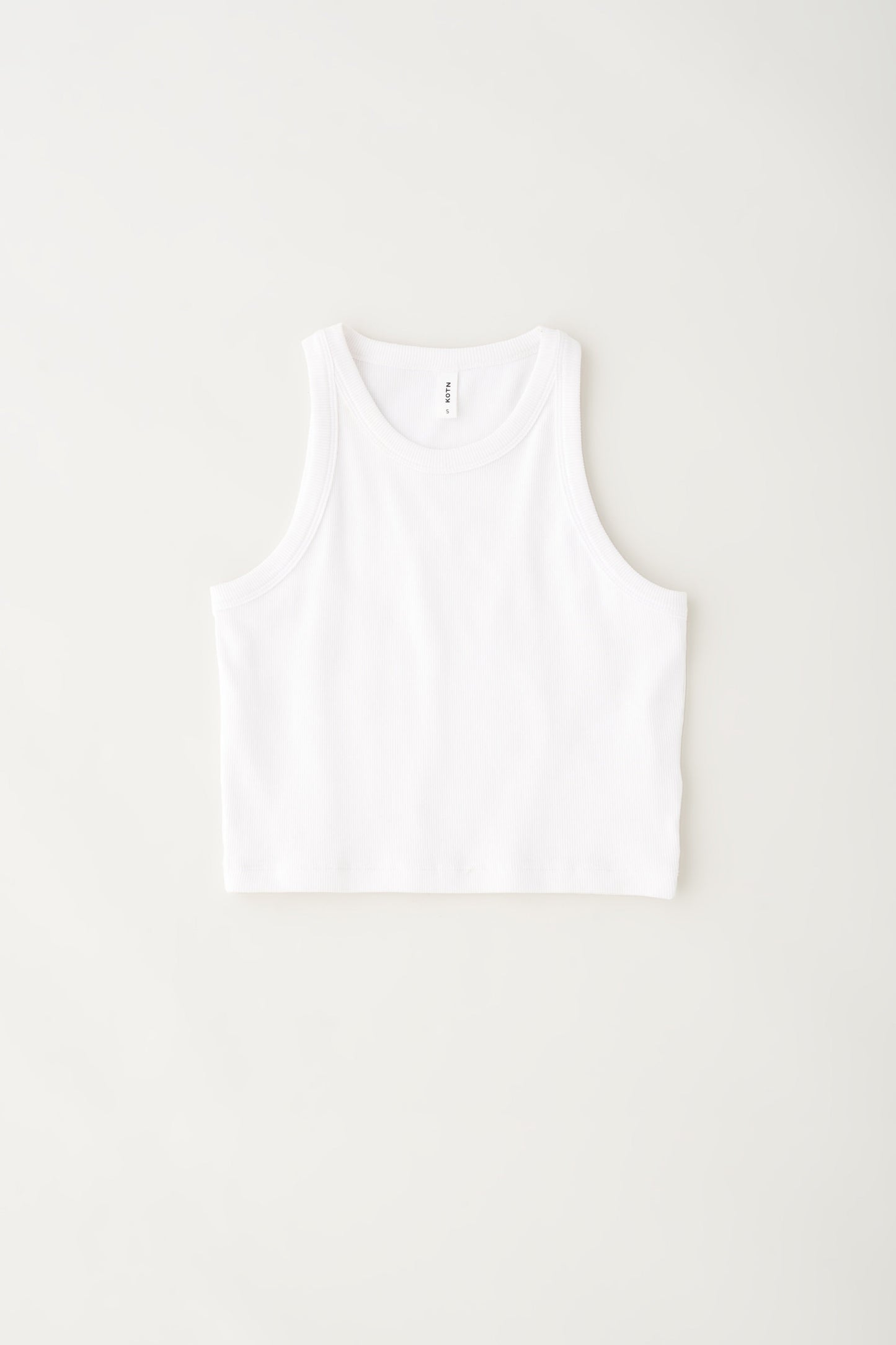 Women's Crop Racer Tank in White