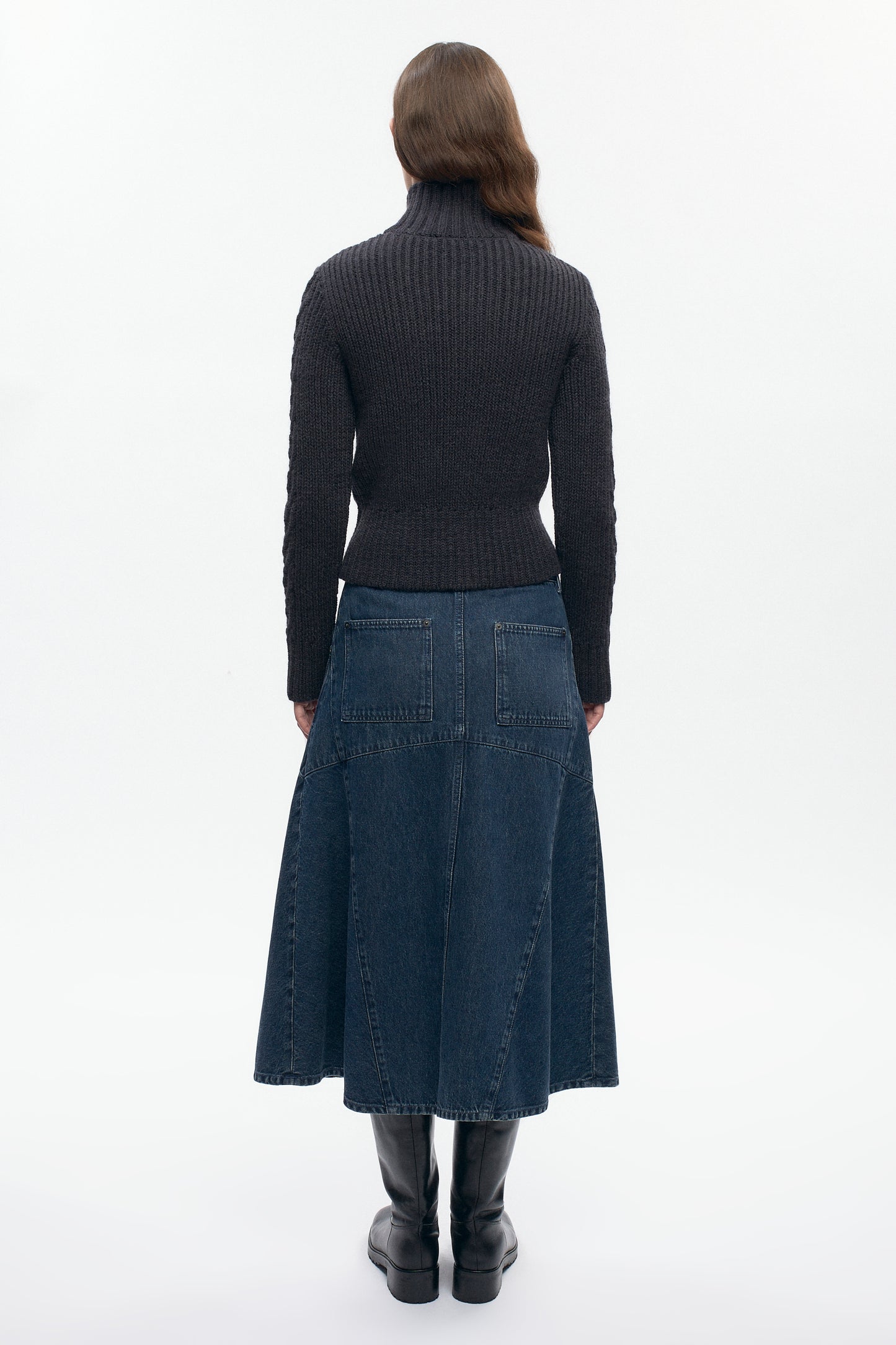 Women's Cable Zip Sweater in Dark Charcoal