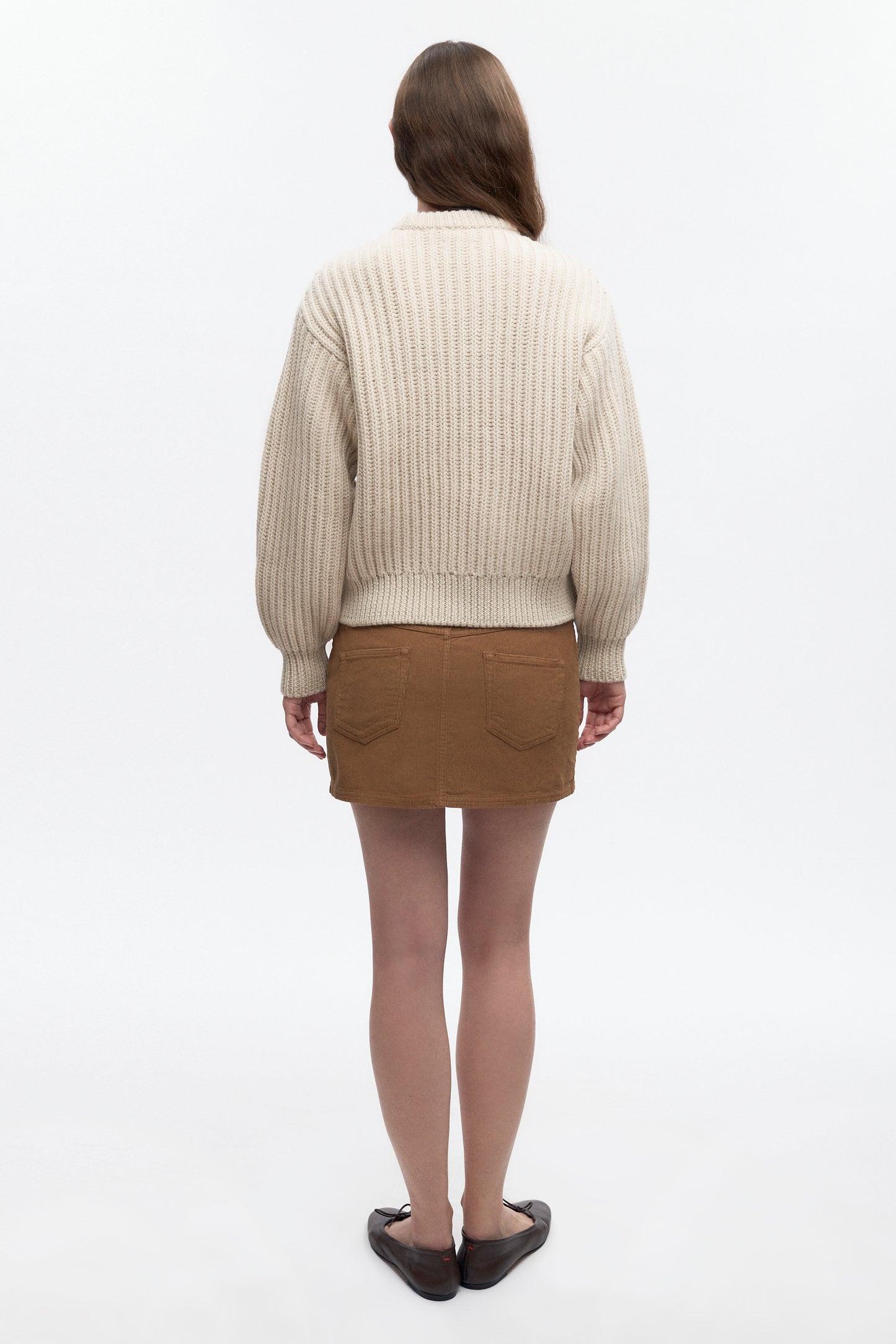 Women's Chunky Wool Crewneck Sweater in Oat