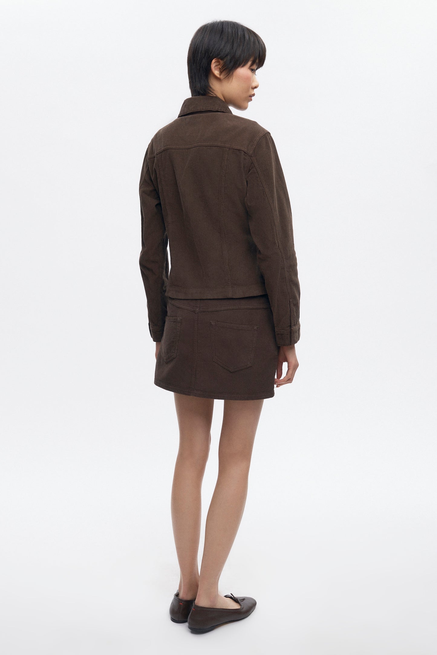 Women's Cord Mini Skirt in Coffee Bean