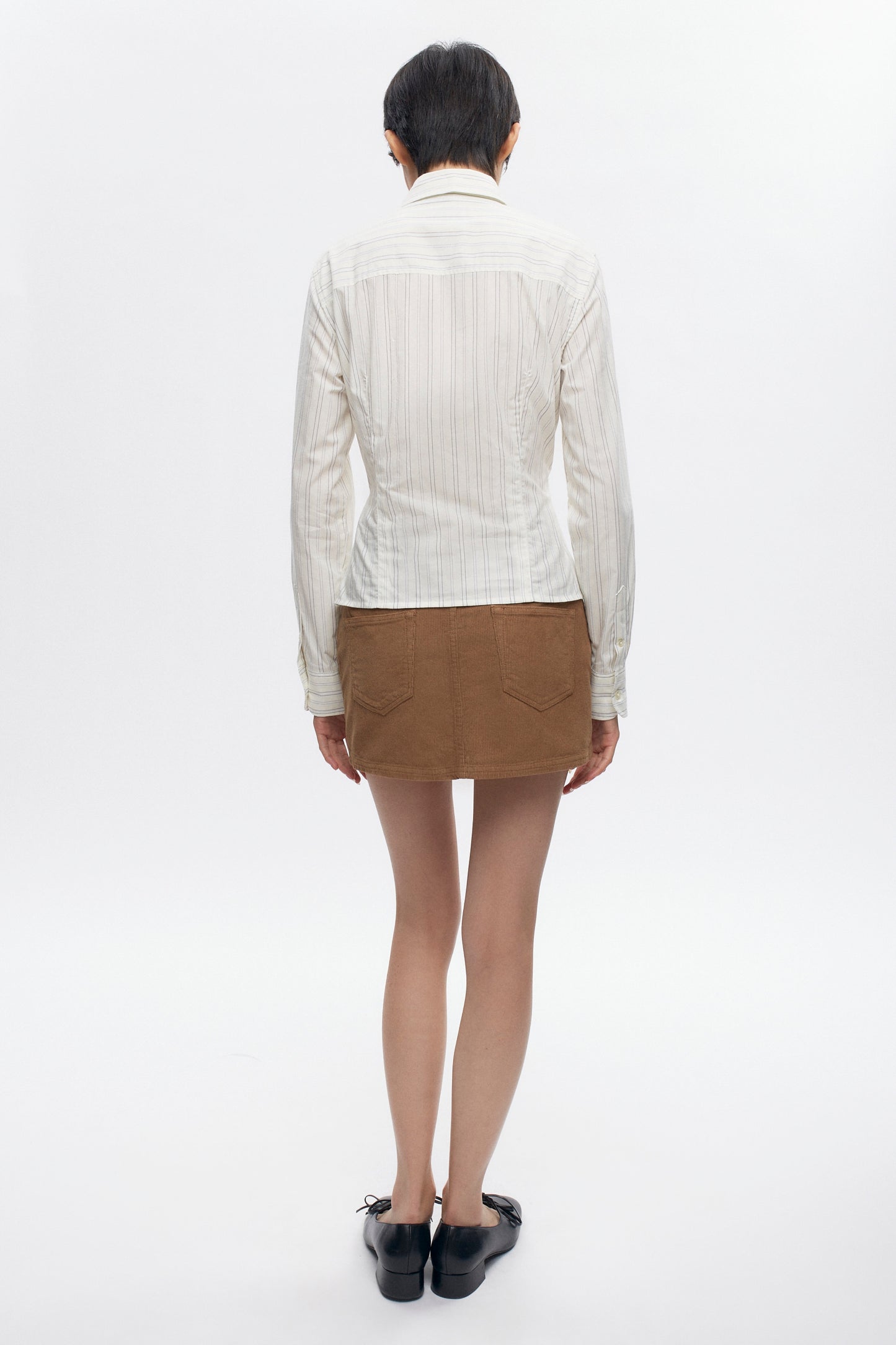 Women's Fitted Shirt in Marshmallow Stripe