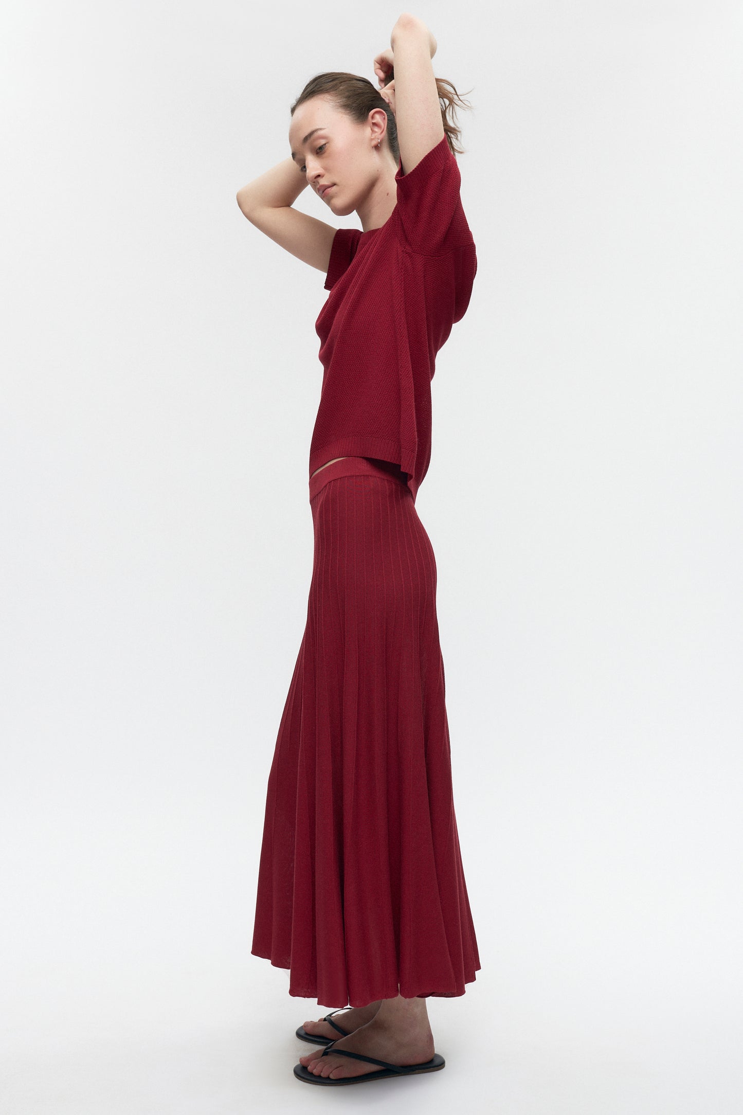 Women's Gezira Knit Skirt in Sunstar Red