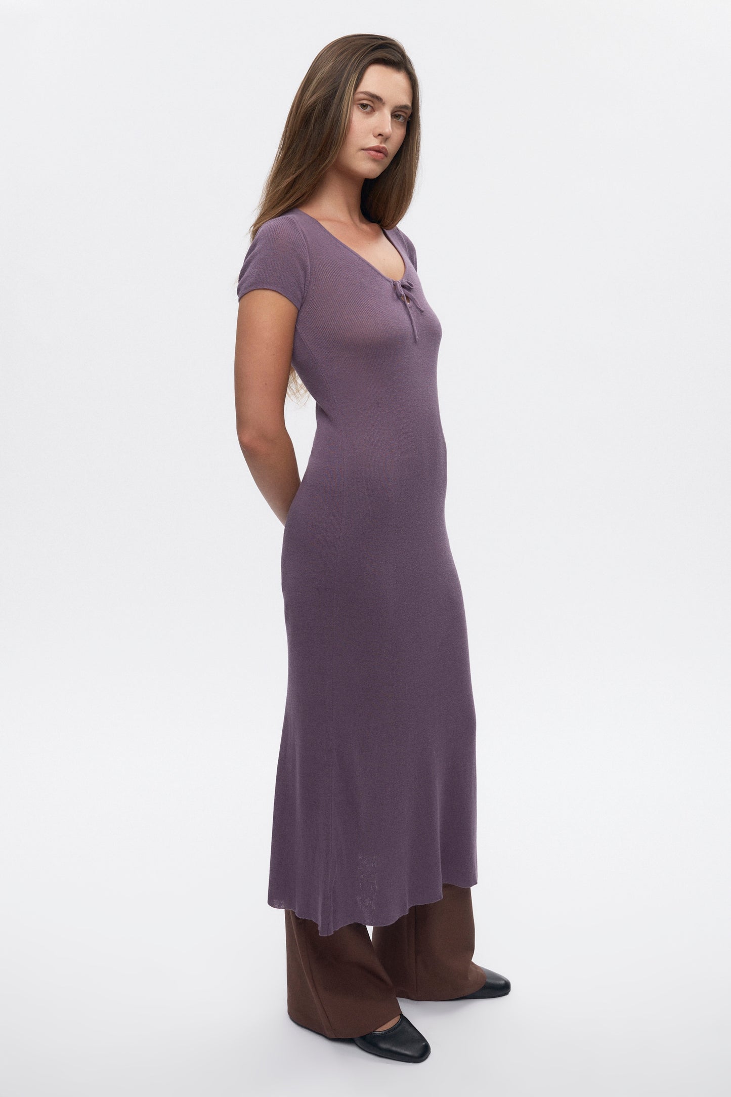 Women's Iris Knit Dress in Mauve