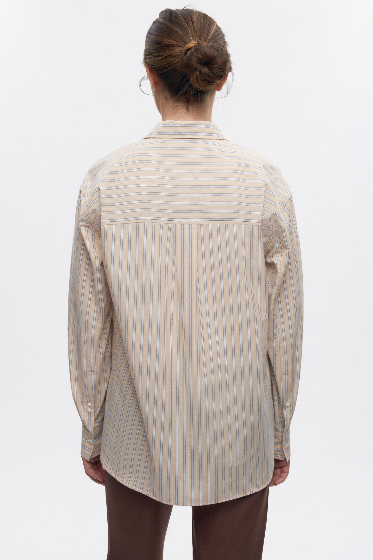 Women's Merire Stripe Shirt in Dove/Marshmallow Stripe