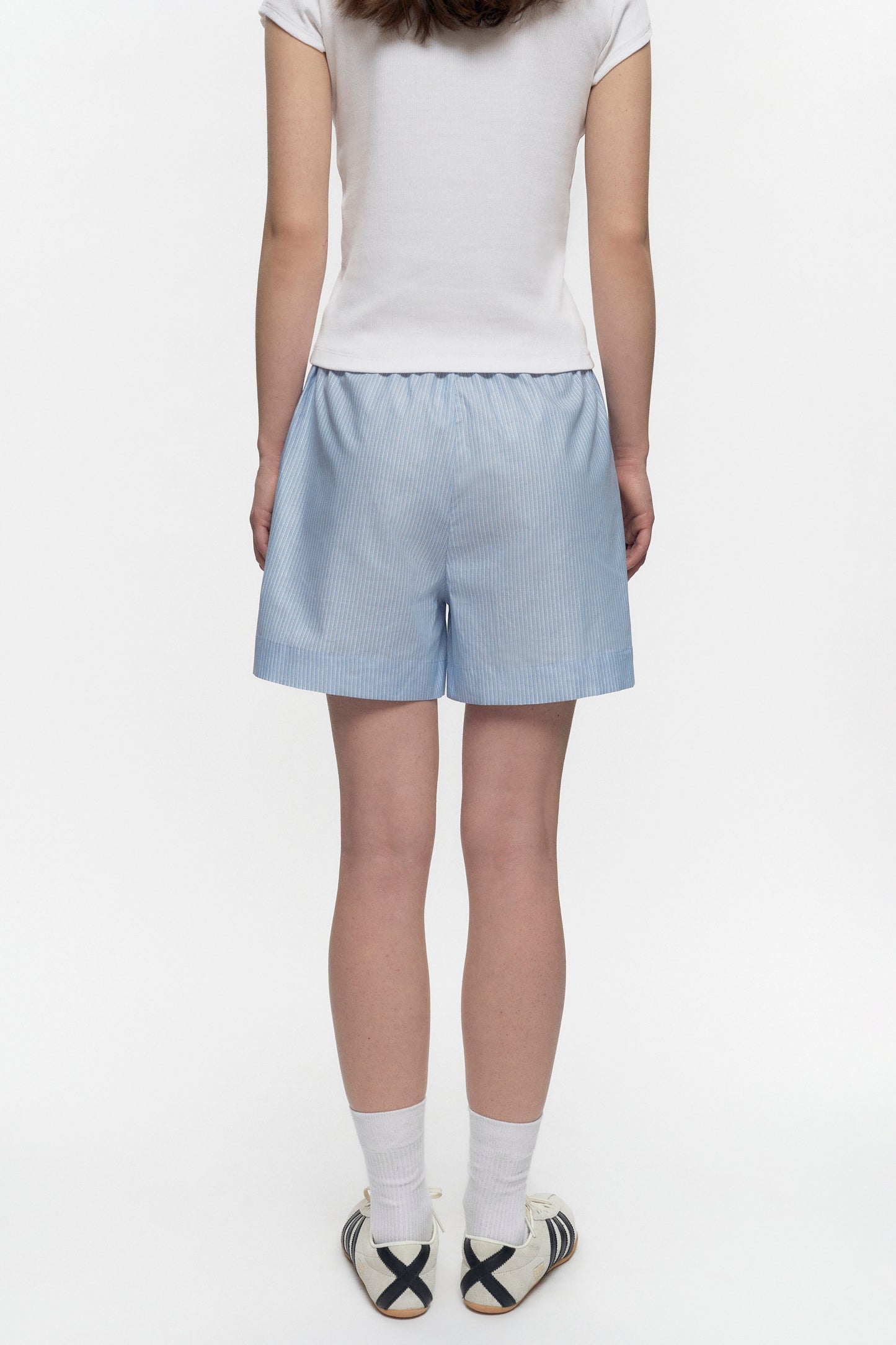 Women's Merire Striped Shorts in Blue Stripe