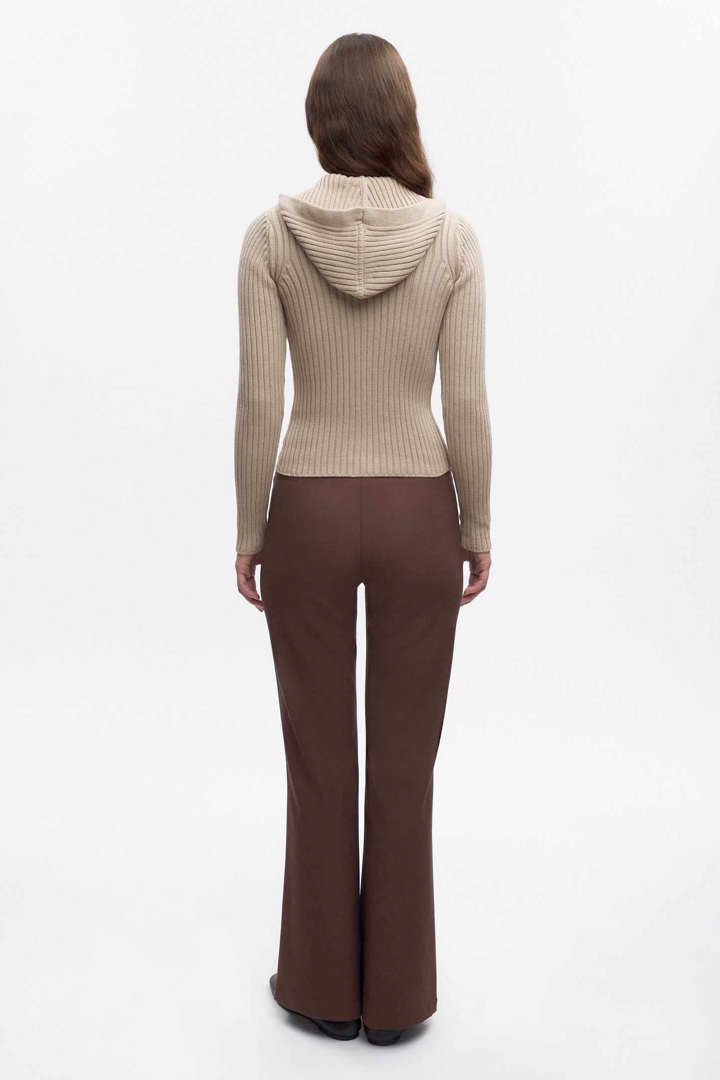 Women's Rib Zip Hoodie in Oat