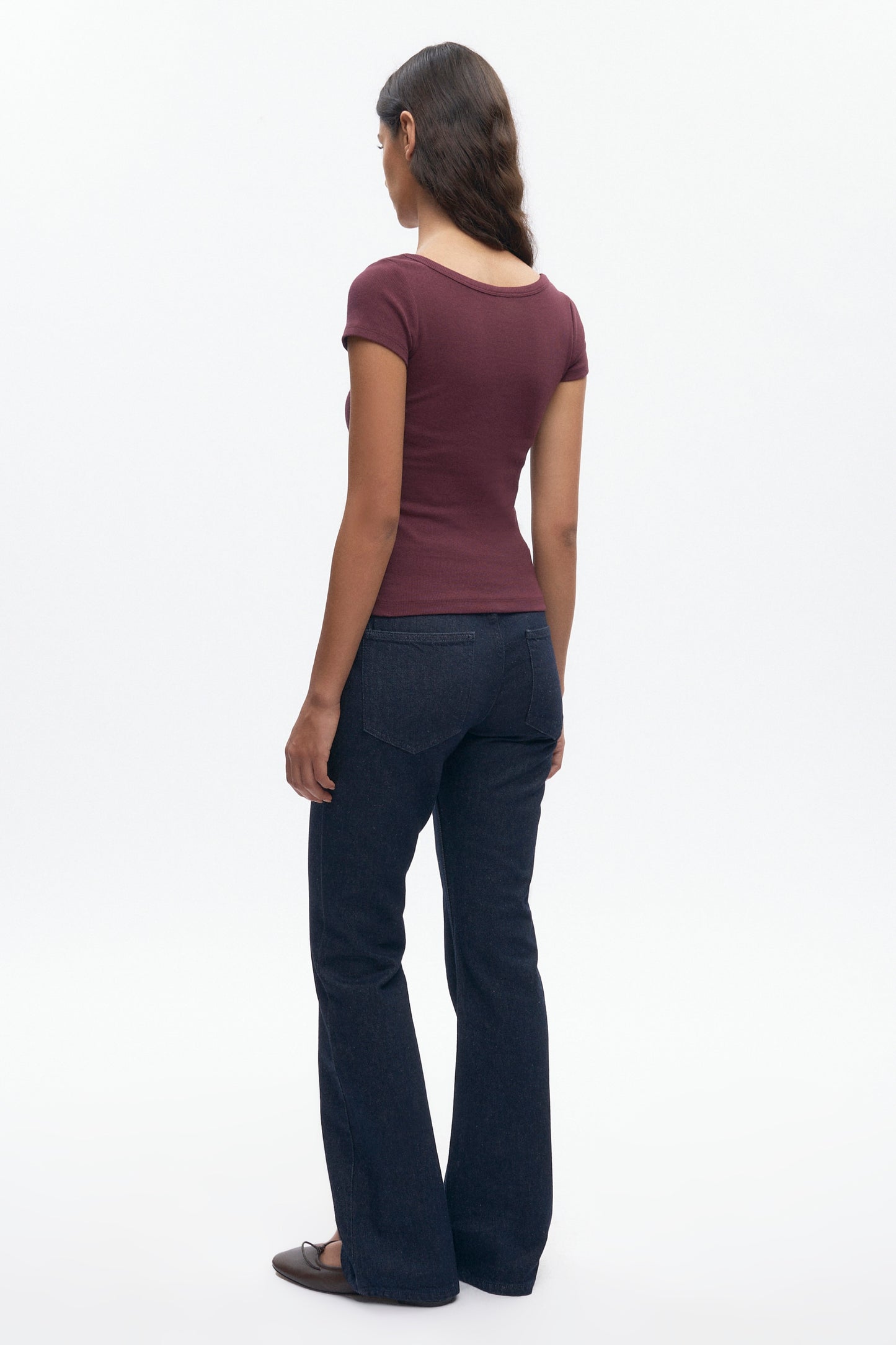 Women's Scoop Tee in Plum